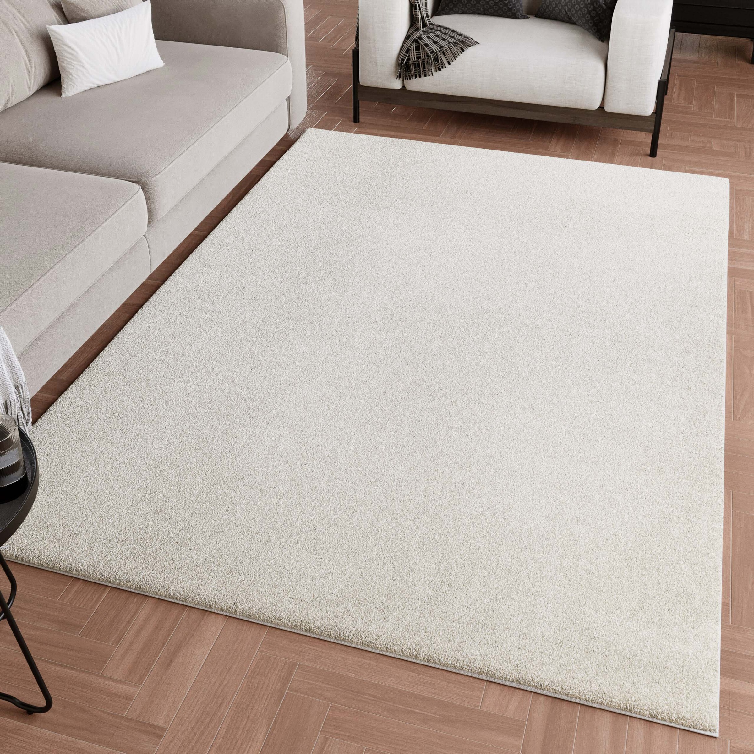 Wecon home Teppich »Wogh« rechteckig 25 mm Höhe Kurzflor, maschinell gewebt, robust, Wohn- & Schlafzimmer, einfarbig