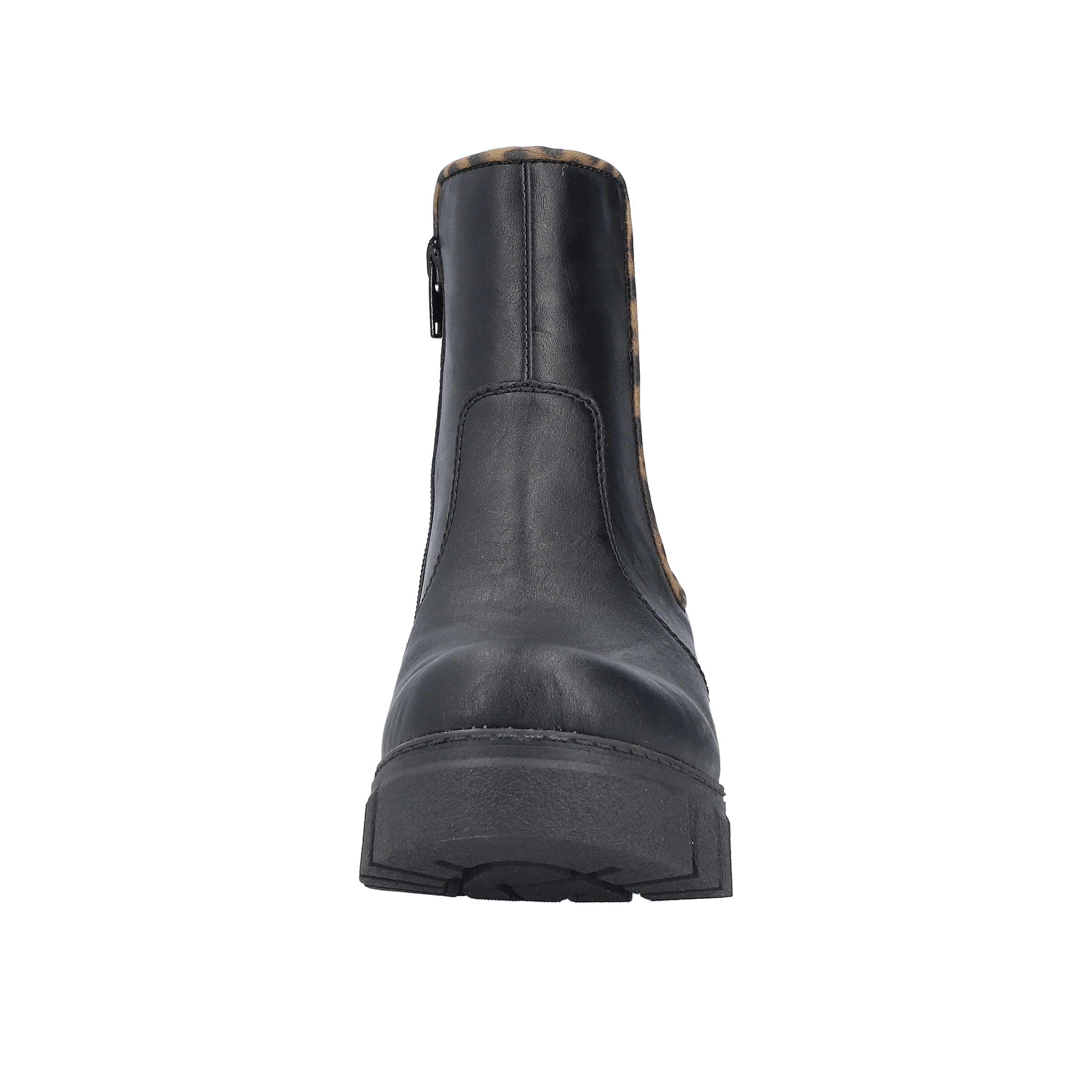 Rieker  Stiefelette mit dekorativer Einfassung in Leo-Optik