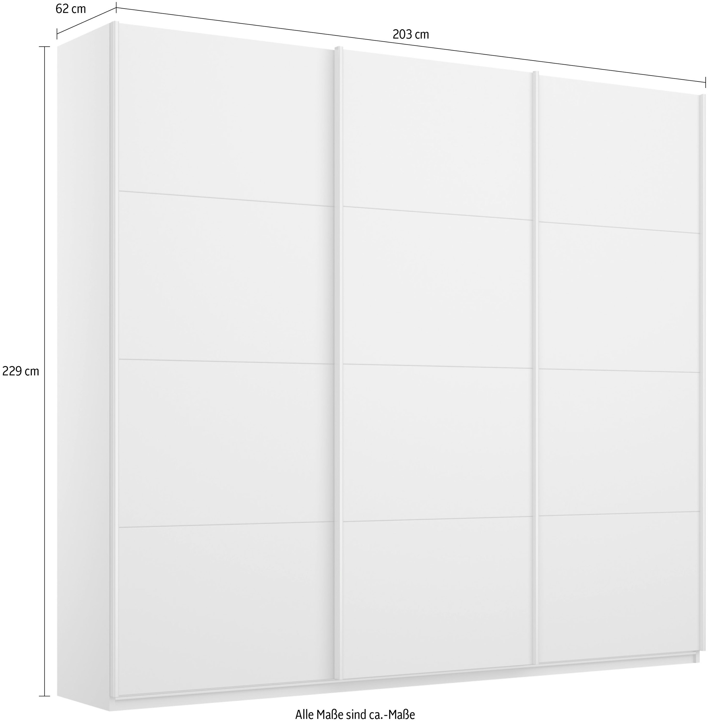 rauch Schwebetürenschrank »Kleiderschrank Schrank Garderobe KOLUNA mit Dekor-Front«, inkl. 2 Innenschubladen sowie extra Einlegeböden MADE IN GERMANY