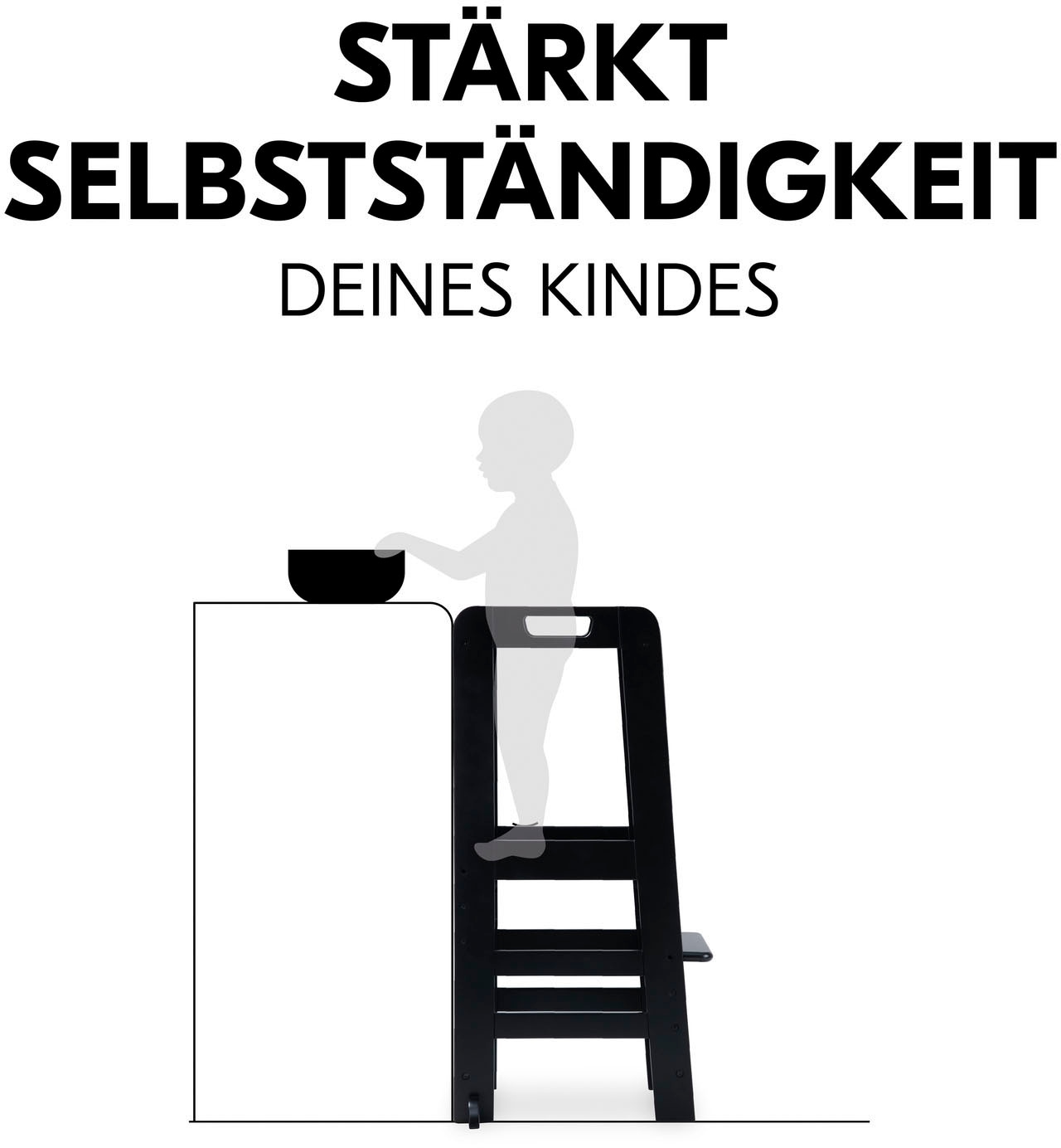 Hauck Stehhilfe »Lernturm Learn N Explore, Black«, FSC® - schützt Wald - weltweit