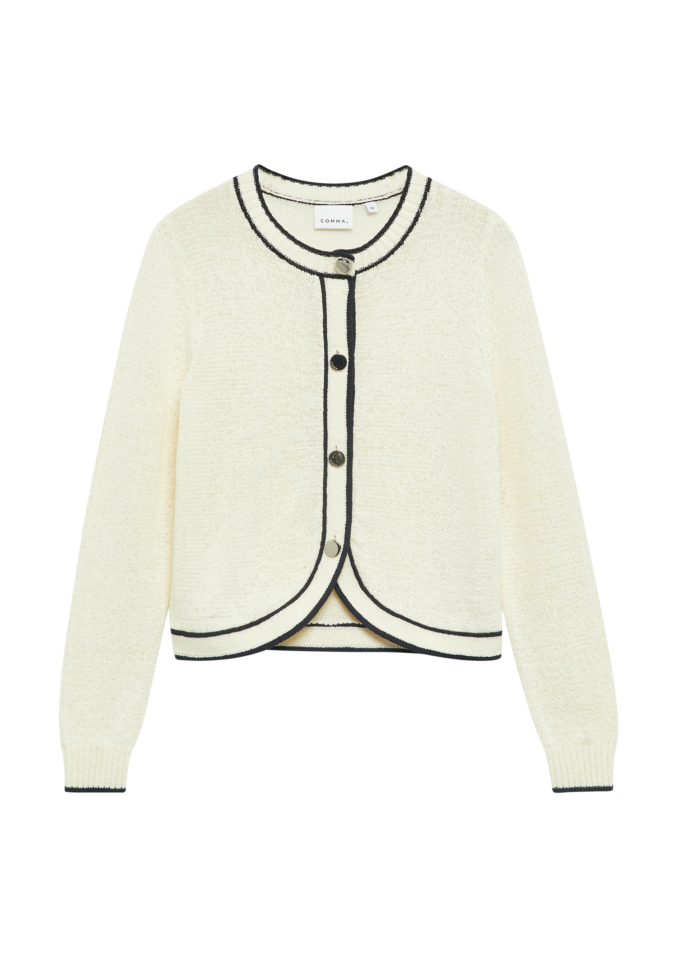 Comma Strickjacke mit Kontrast-Details