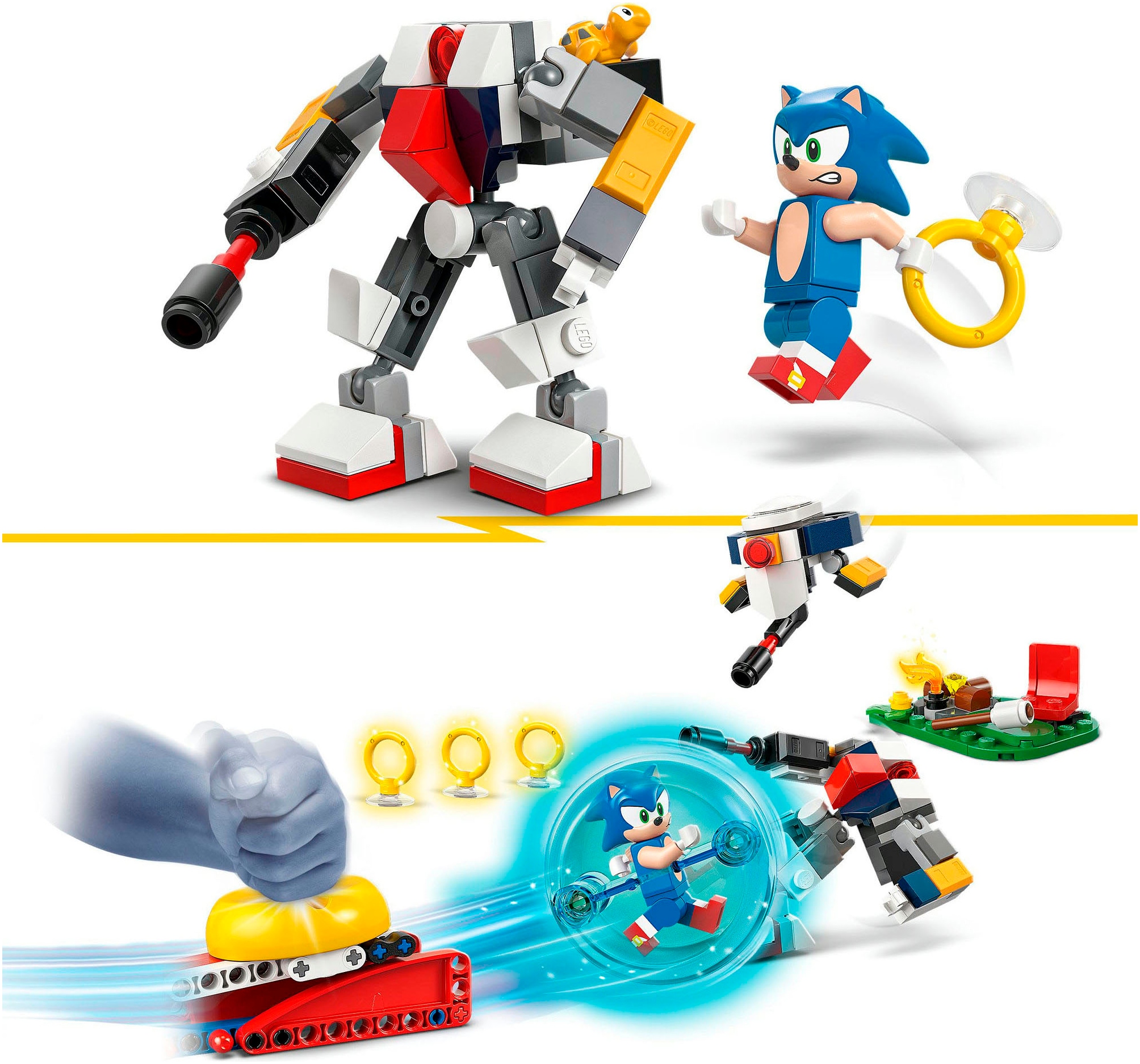 LEGO® Konstruktionsspielsteine »Sonics Showdown am Lagerfeuer (77001), LEGO Sonic« Made in Europe