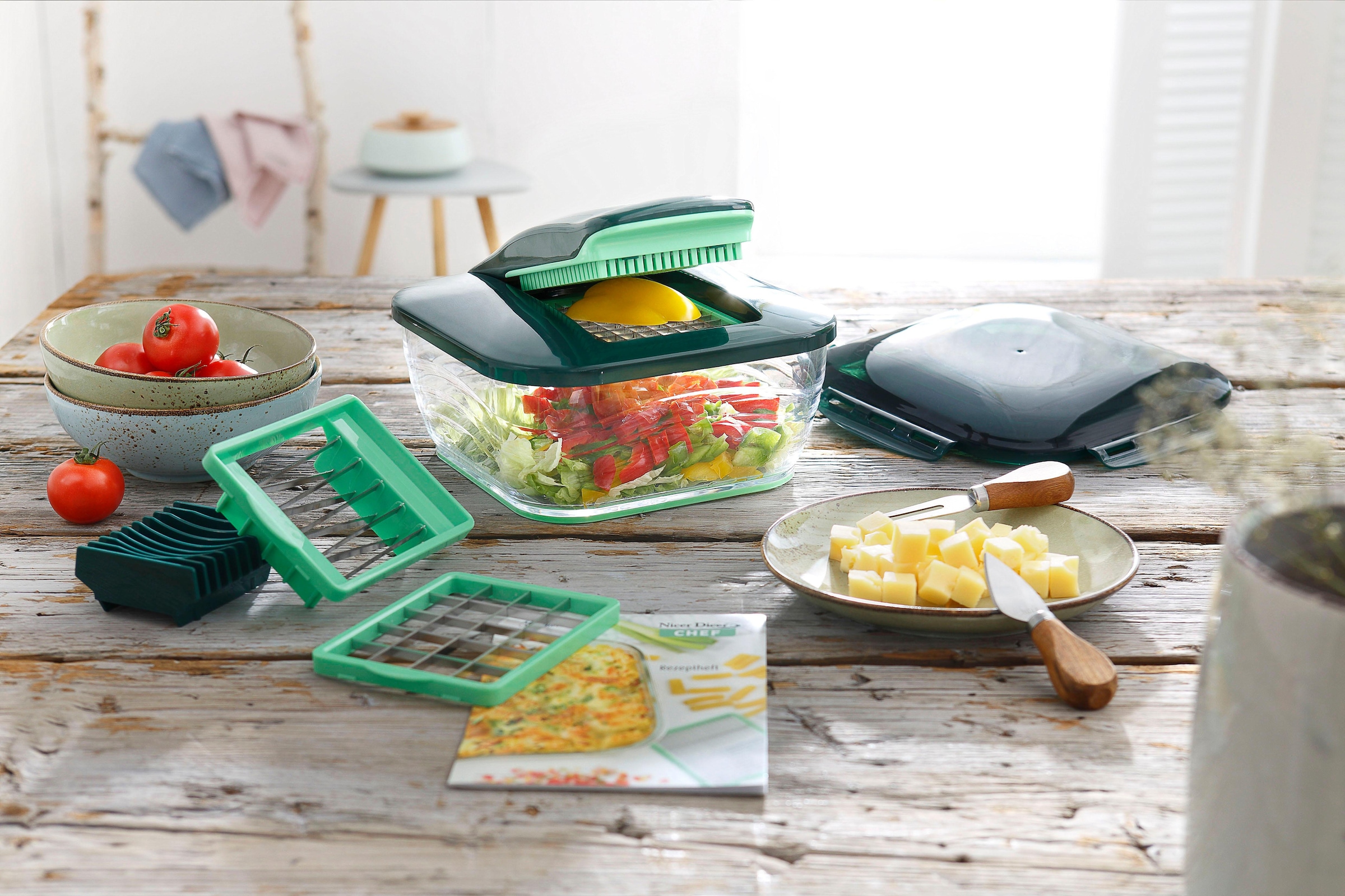 Genius Zerkleinerer »Nicer Dicer Chef«, 3300 ml Kunststoff-Auffangbehälter, 9-teilig