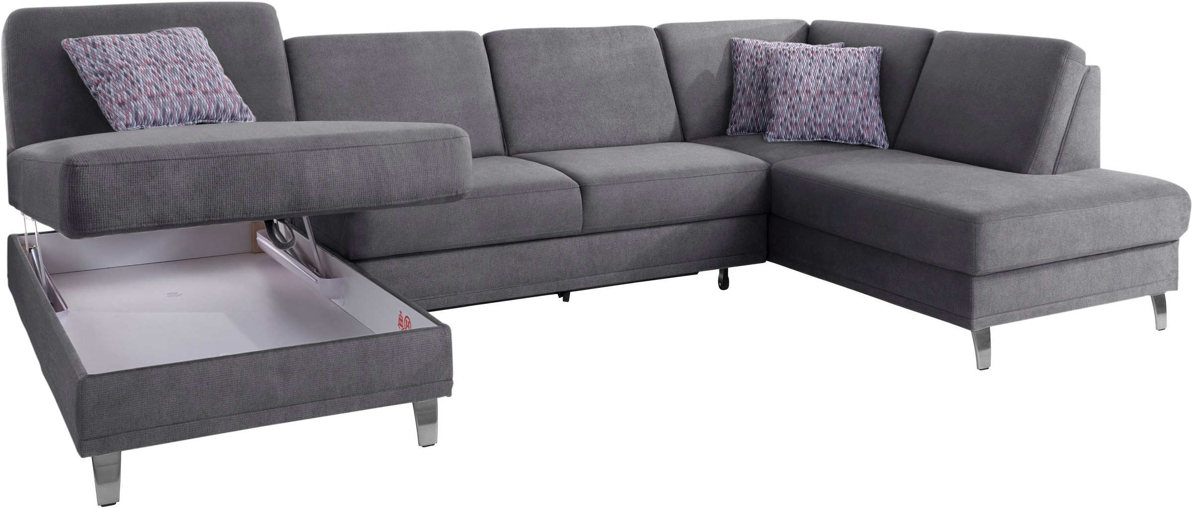 sit&more Wohnlandschaft »Clio U-Form«, wahlweise mit Bettfunktion und Bettkasten, inklusive Federkern