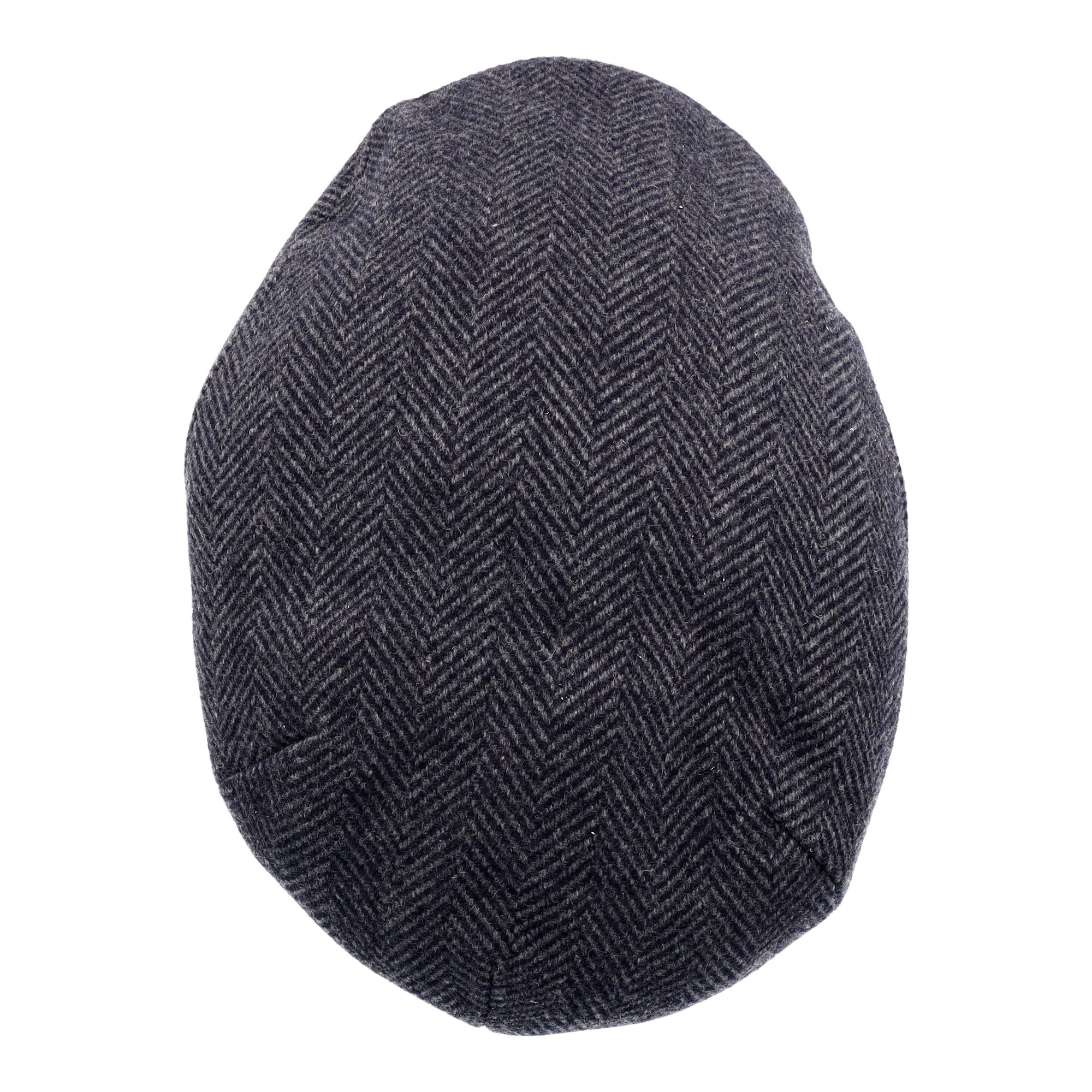 CAPO Schiebermütze mit Schirm, hoher Wollanteil, Fischgrat-Muster, gefüttert
