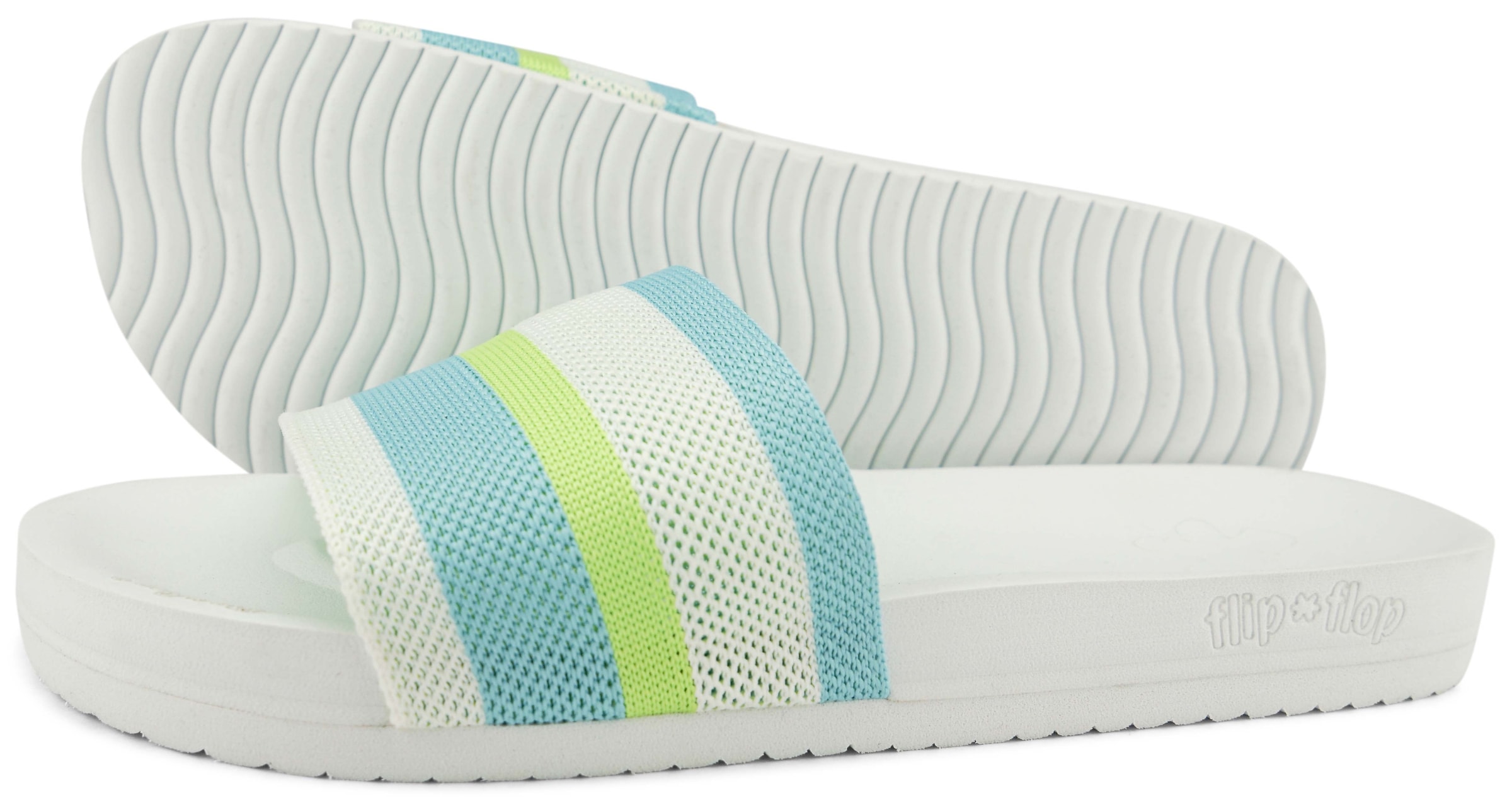 Flip Flop Pantolette »pool*knit multi«, Sommerschuh, Schlappen, Poolsildes mit modischem Streifenmuster