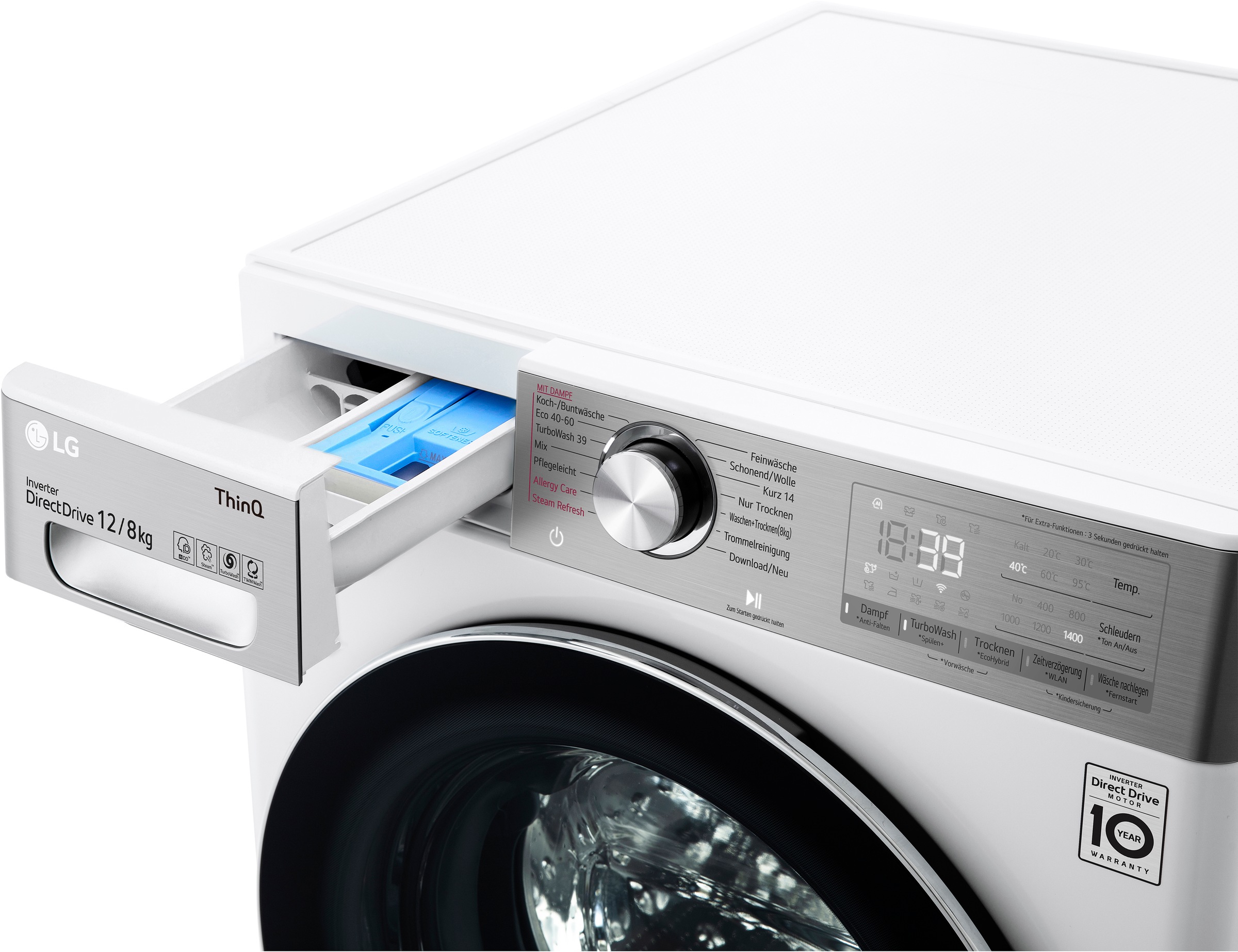 LG Waschtrockner »V9WD128H2«, TurboWash® Minuten 3 Jahren - nur mit Garantie Waschen XXL 39 in