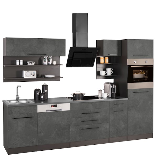 HELD MÖBEL Küchenzeile »Tulsa«, ohne E-Geräte, Breite 290 cm, schwarze  Metallgriffe, MDF Fronten auf Raten bestellen