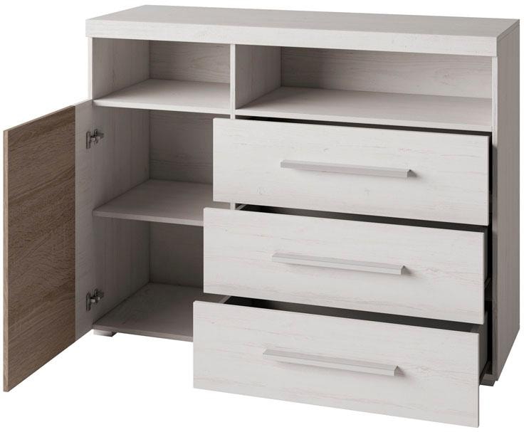 INOSIGN Sideboard »Roger,Breite 120cm, moderne Anrichte mit 3 Schubladen«, Kommode mit viel Stauraum, Masse 120x92x38,5 (B/H/T)