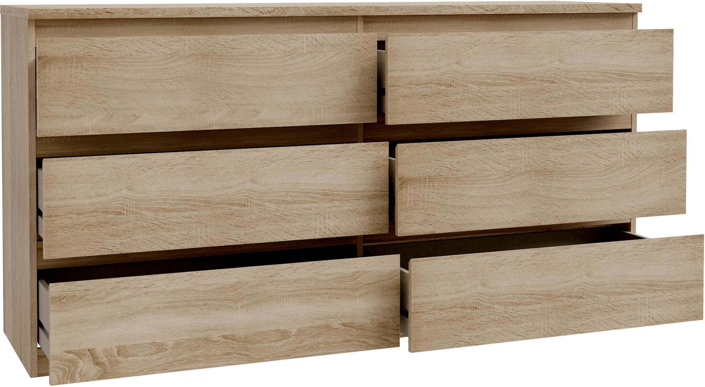 FORTE Kommode »Edmore«, große Kommode, grifflose Front, Stauraum, 6 Schubladen