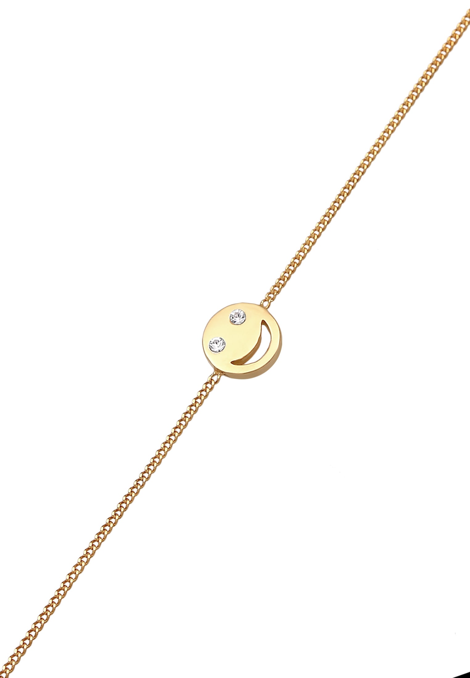Elli Armkette »Armband mit Smile Face und 925 Silber, mit Kristallen von Swarovski®«