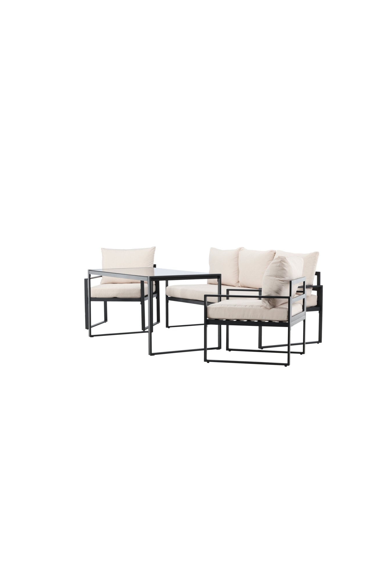 Venture Home Gartenlounge-Set »Catania, großzügiges Outdoor-Set für hohen Sitzkomfort« 4 tlg. Loungemöbel mit Stoffbezug, angenehm, weich