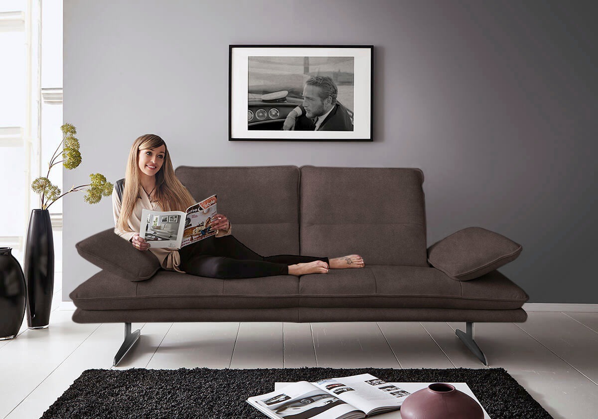 W.SCHILLIG 2-Sitzer »broadway, Designsofa mit tollem Sitzkomfort«, Sitztiefenverstellung, Kopfteil- & Seitenteilverstellung, Breite 216cm