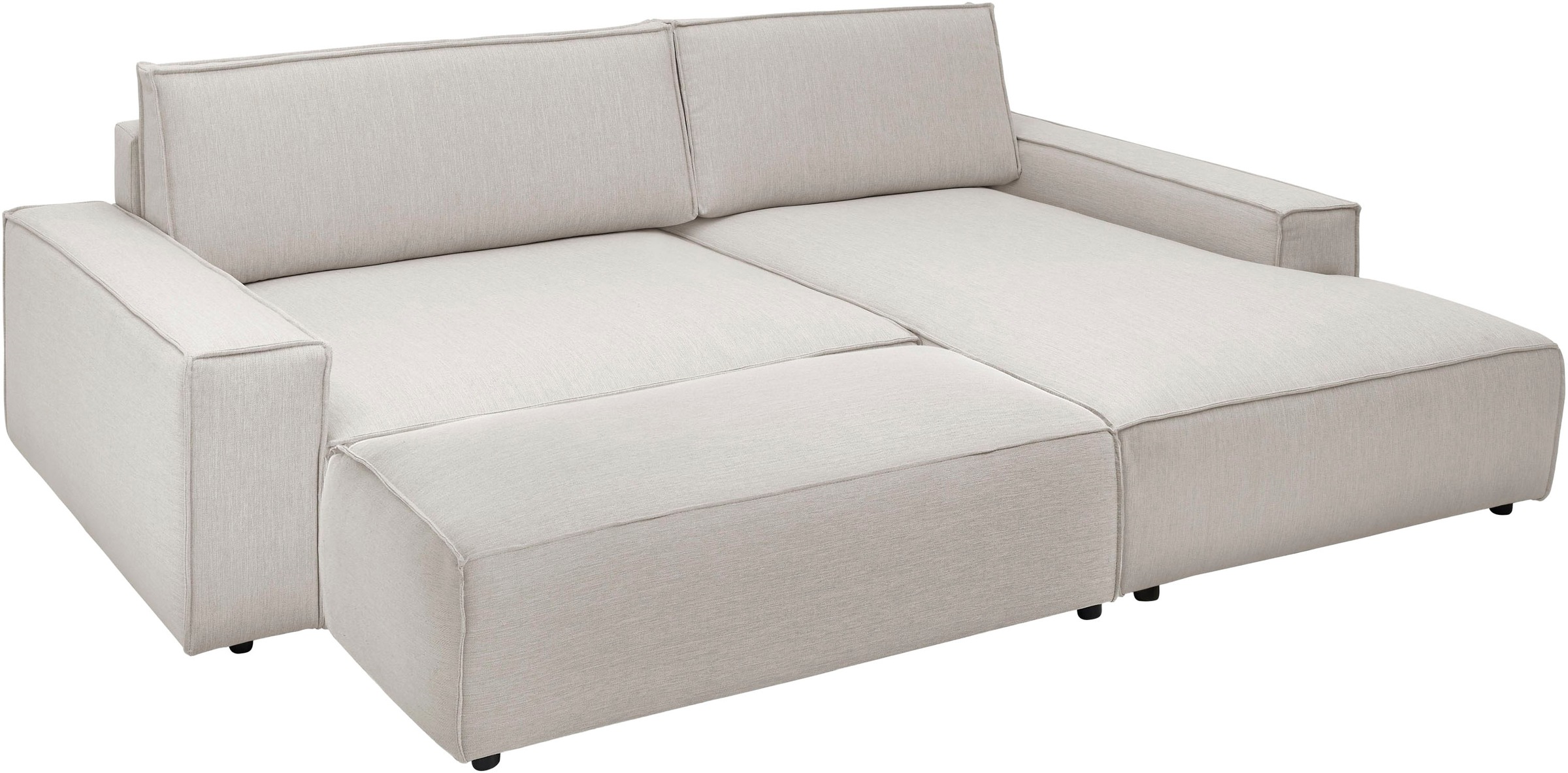 Home affaire Polsterecke »NEU: SHERWOOD XXL tief, L-Form mit Schlaffunktion, Big-Sofa mit Hocker«, (Set, 2 St.), stellbar zum Schlafsofa (Krokodilverbinder), Cord, Leinenoptik