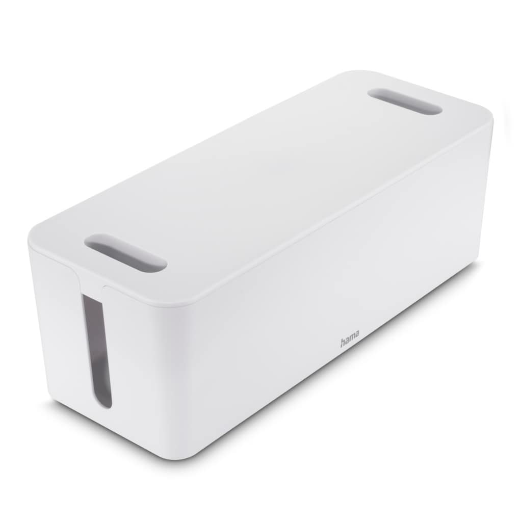 Hama Kabelbox »Kabelbox groß mit integrierter Kabelführung, für 6er Steckdosenleiste«, (1 tlg.), schlichtes Design, universelle Anwendung Schreibtisch, Farbe Weiß