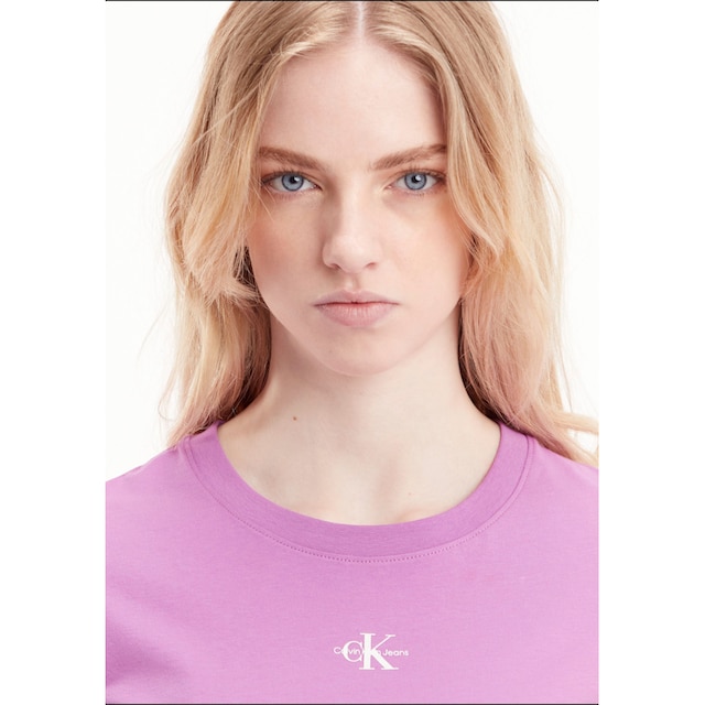 Calvin Klein Jeans T-Shirt »MICRO MONOLOGO SLIM FIT TEE«, mit  Rundhalsausschnitt bei ♕ | T-Shirts