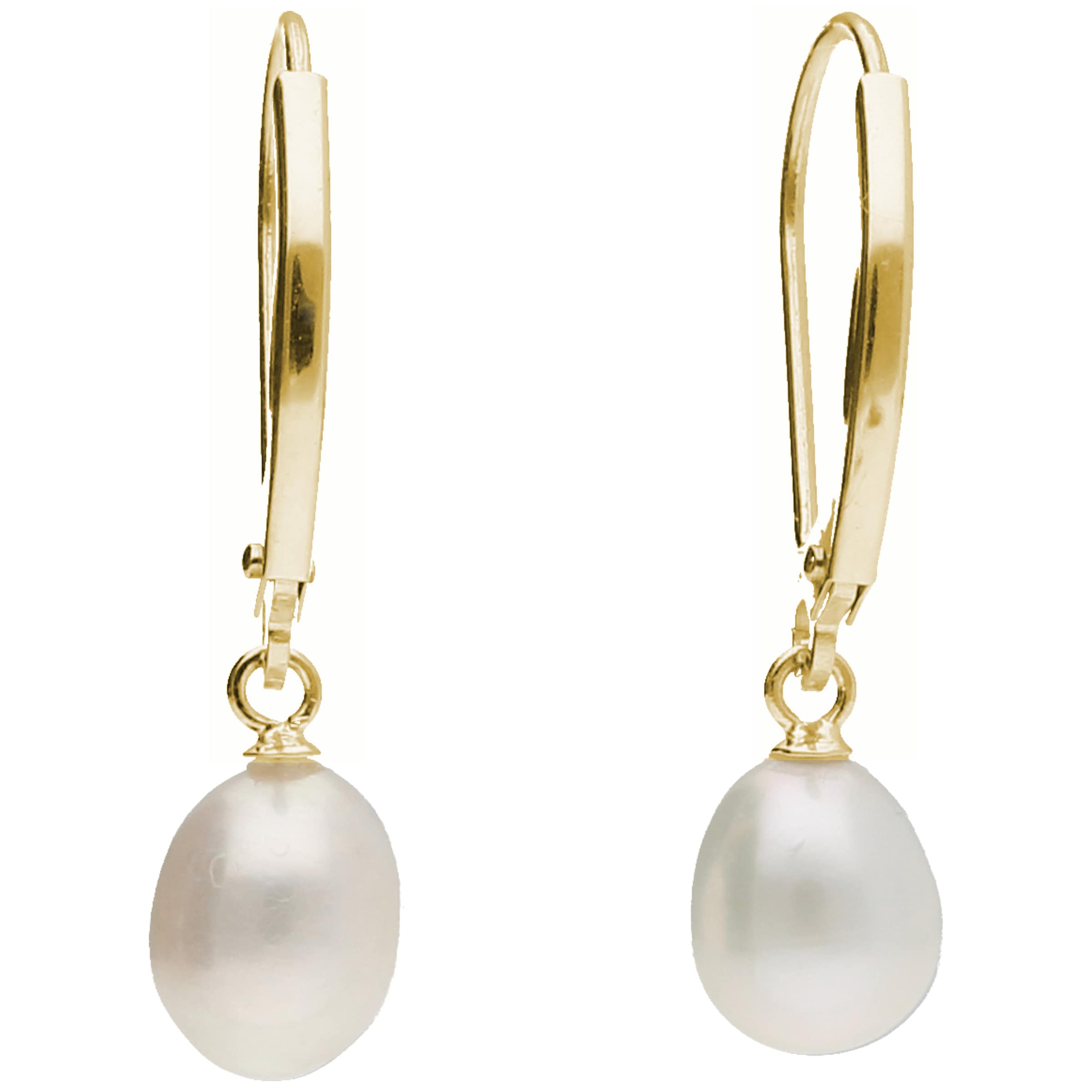 Luigi Merano Paar Ohrhänger »Ohrhänger mit Brisur, Süßwasser-Perlen, Gold 375«