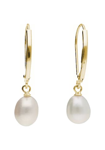 Paar Ohrhänger »Ohrhänger mit Brisur, Süßwasser-Perlen, Gold 375«