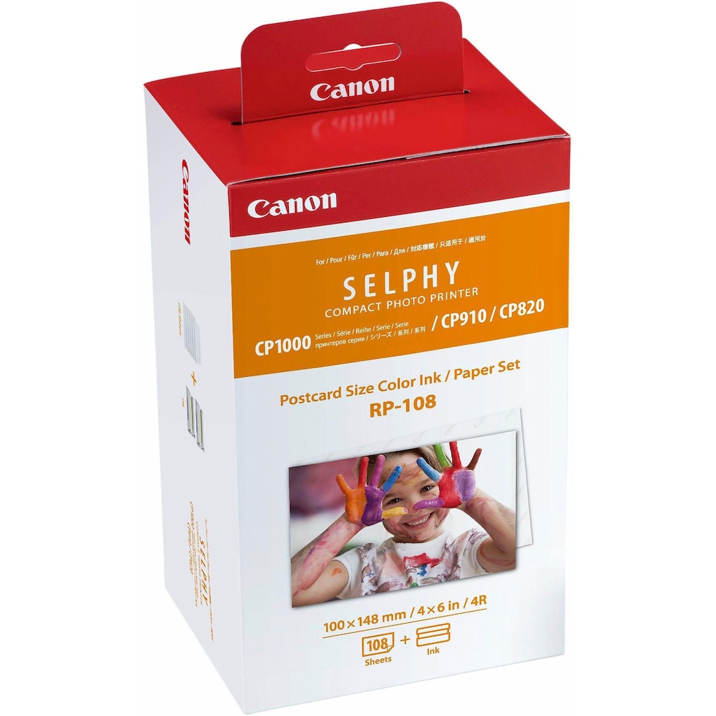 Canon Tintenpatrone »RP-108 I«, (Set), original Patrone 108 + Fotopapier für SELPHY Drucker