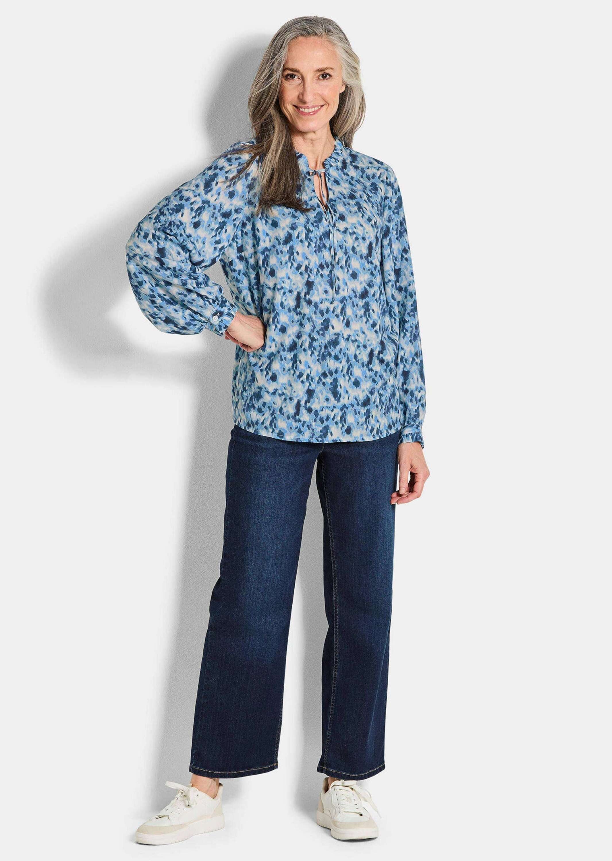 GOLDNER Schlupfbluse »Moderne Rüschenbluse mit Stehkragen«