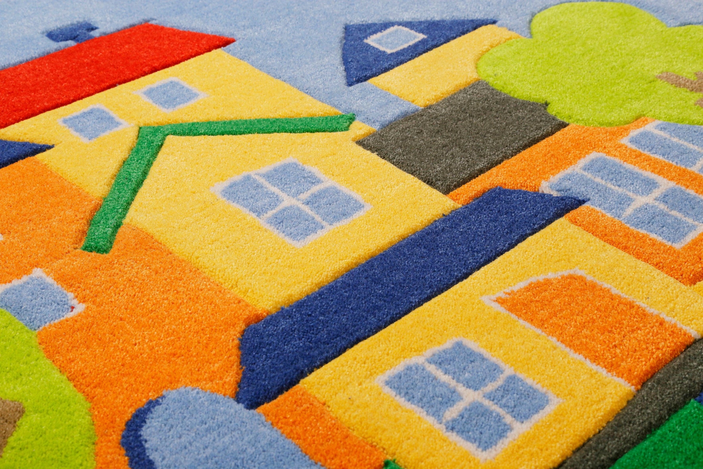 SMART KIDS Kinderteppich »Villa Villakulla« rechteckig 9 mm Höhe Spielteppich Stadt, Konturenschnitt