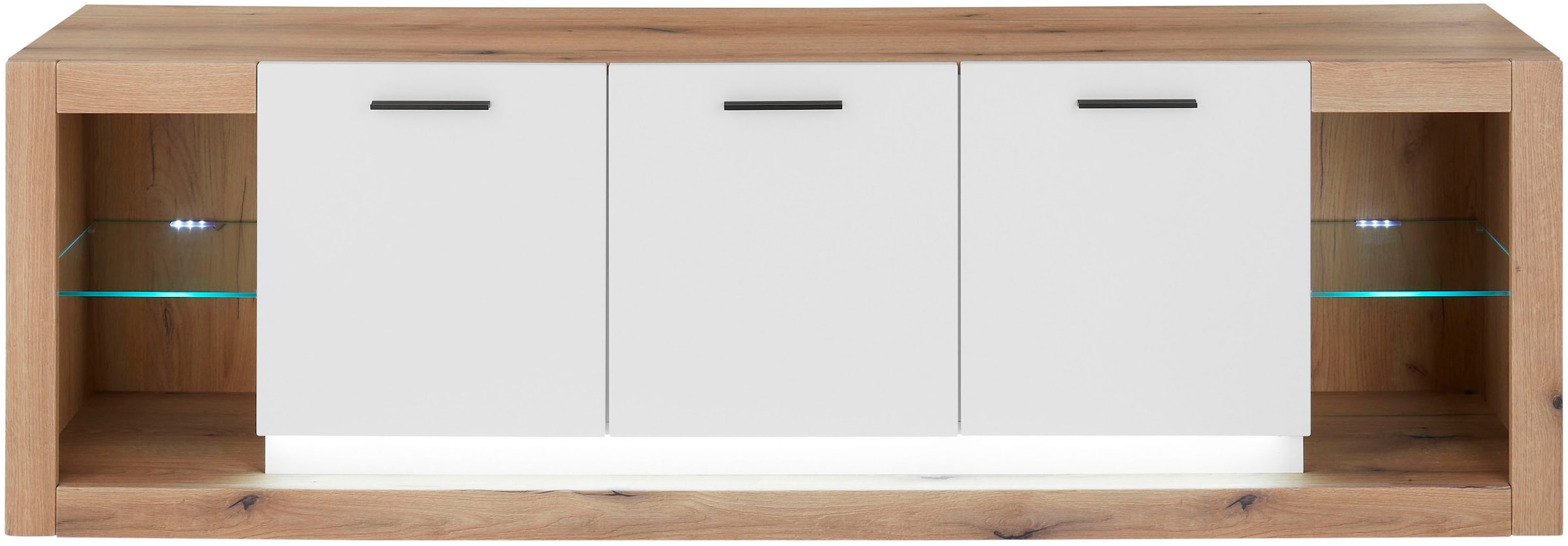 Home affaire Lowboard »Brixen, moderner TV-Schrank, Kommode in Eiche Evoke Dekor mit Weiß« Metallgriffe, ausreichend Stauraum, vielseitig einsetzbar