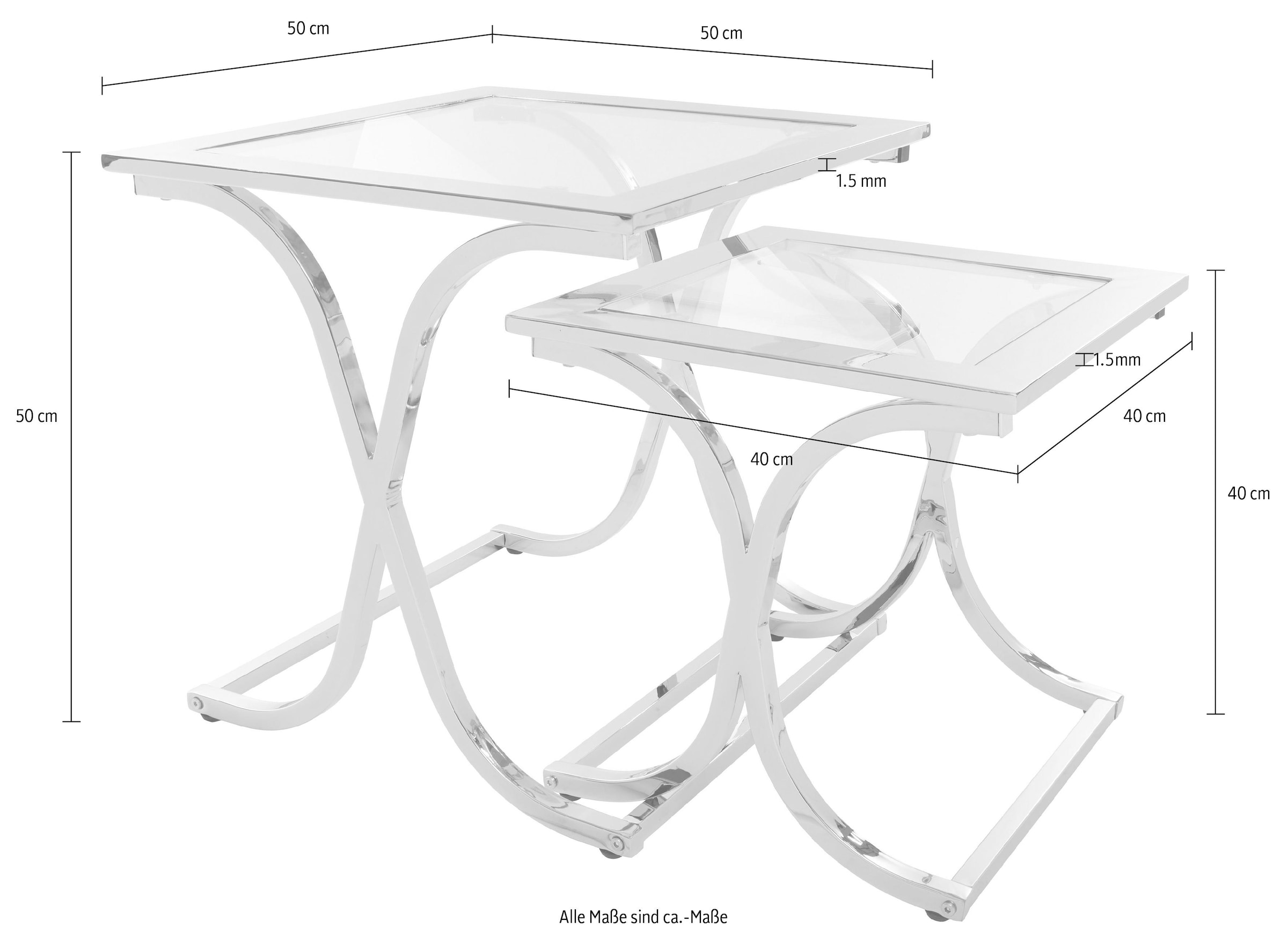 Guido Maria Kretschmer Home&Living Satztisch »Ballum, TOPSELLER!, OTTOs Choice«, mit edlem Metallgestell und Glasplatte