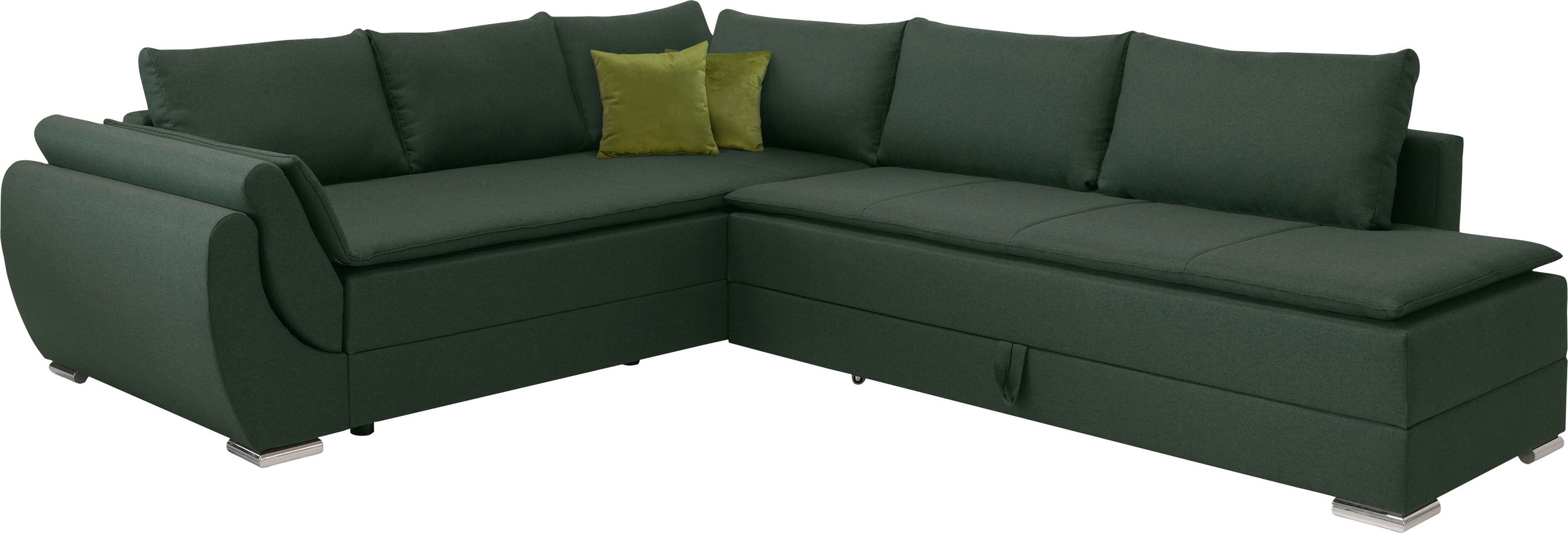 INOSIGN Ecksofa »Göteborg«, mit Boxspring-Bettfunktion und Bettkasten, Dauerschlaffunktion, Topper