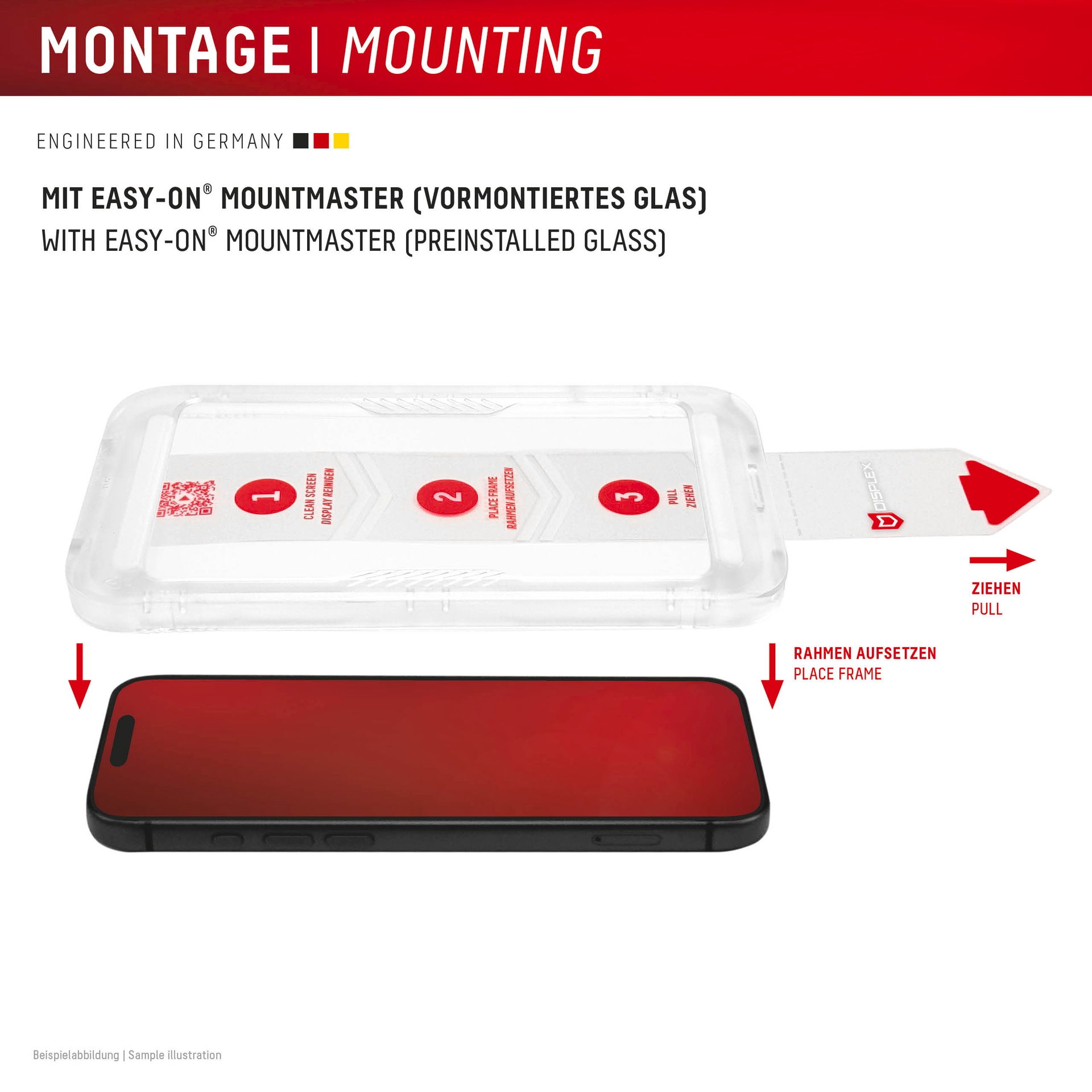 Displex Displayschutzglas »Real Glass Screen Protector mit MountMaster« für Google Pixel 10a Displayschutzfolie, Schutzfolie, Bildschirmschutz, kratz- & stoßfest