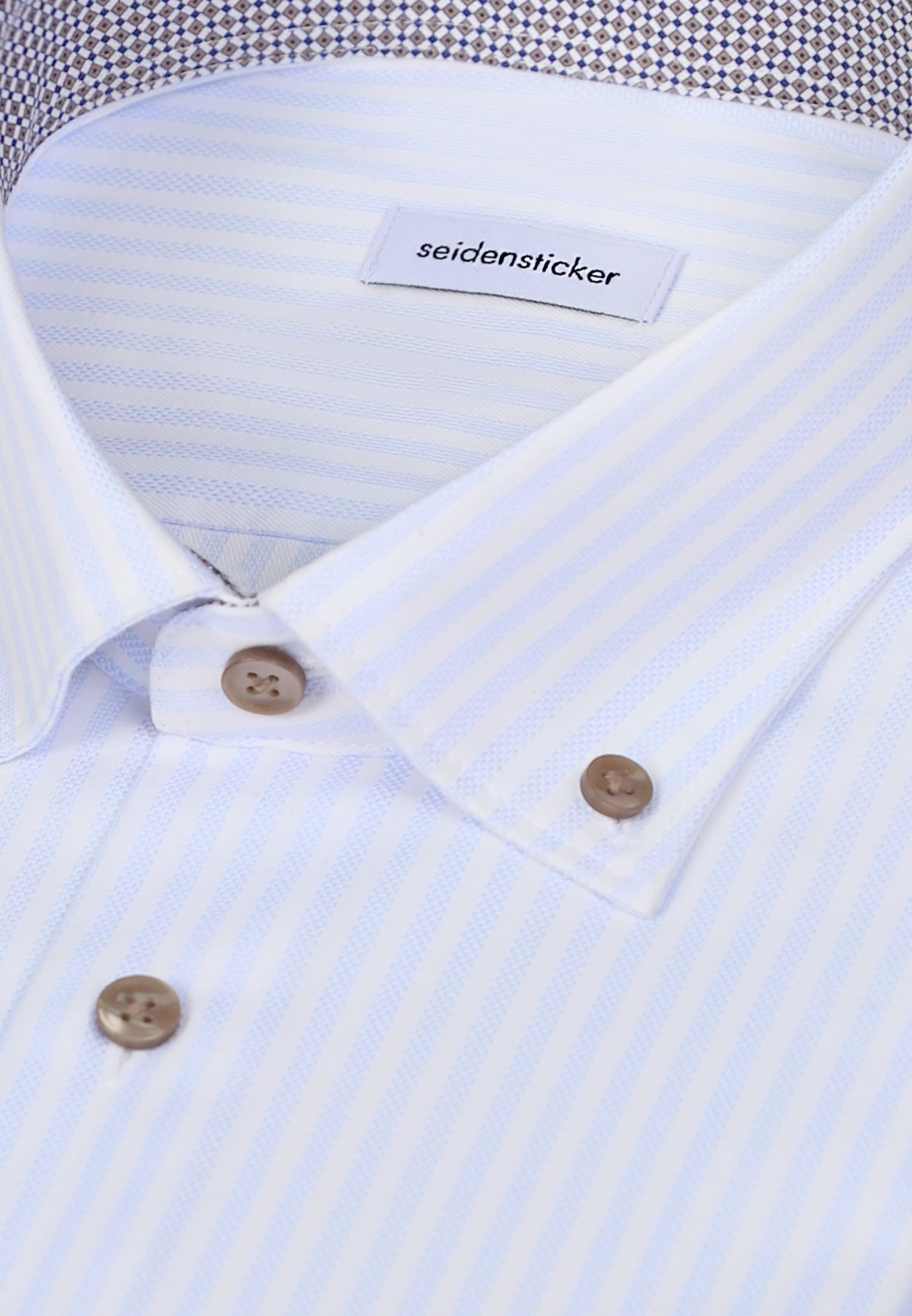 seidensticker Businesshemd »Schwarze Rose« Slim 1/1 Button-Down-Kragen Gestreift