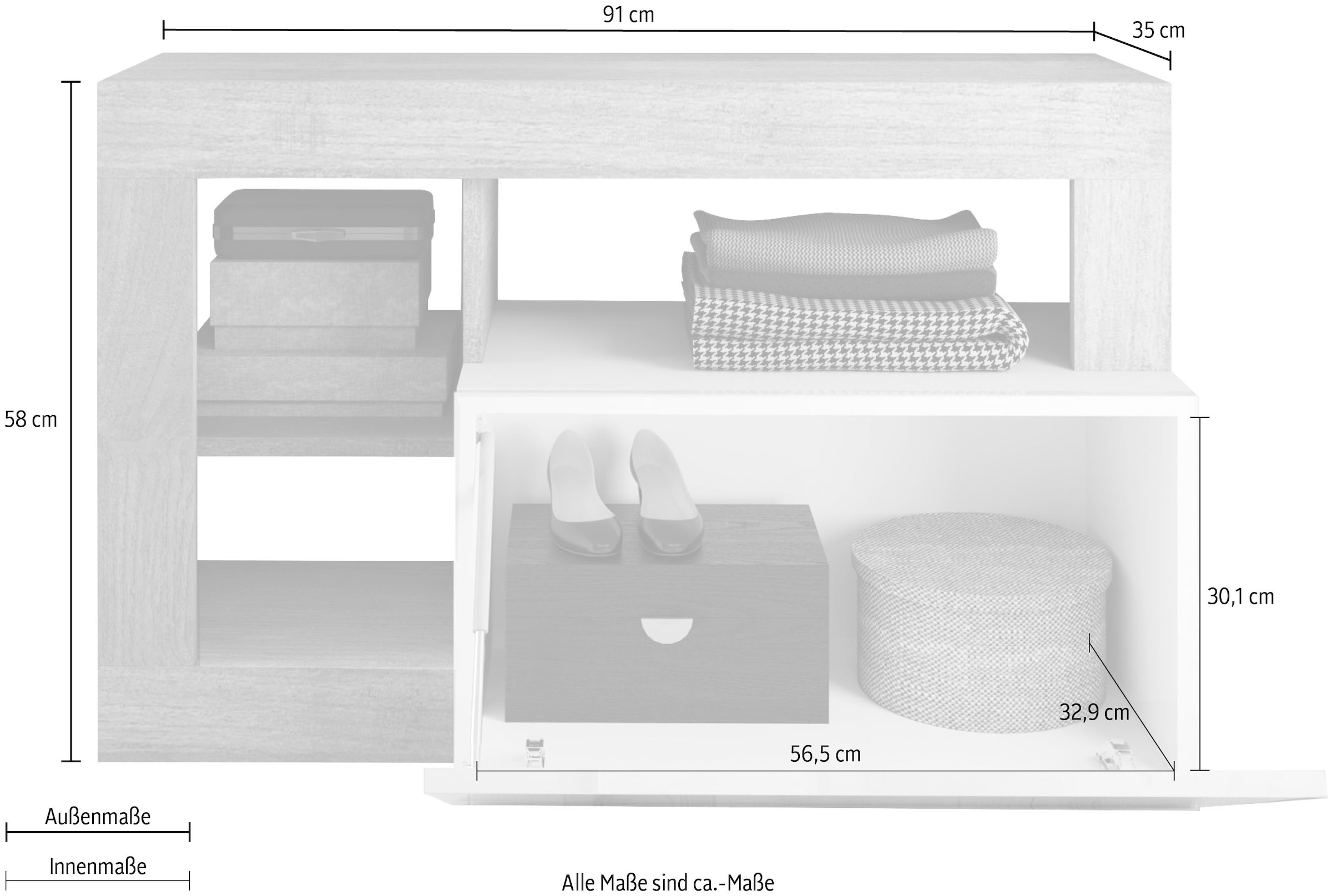 INOSIGN Garderobenschrank »Hamburg, Breite 91 cm«, mit 1 Klappe