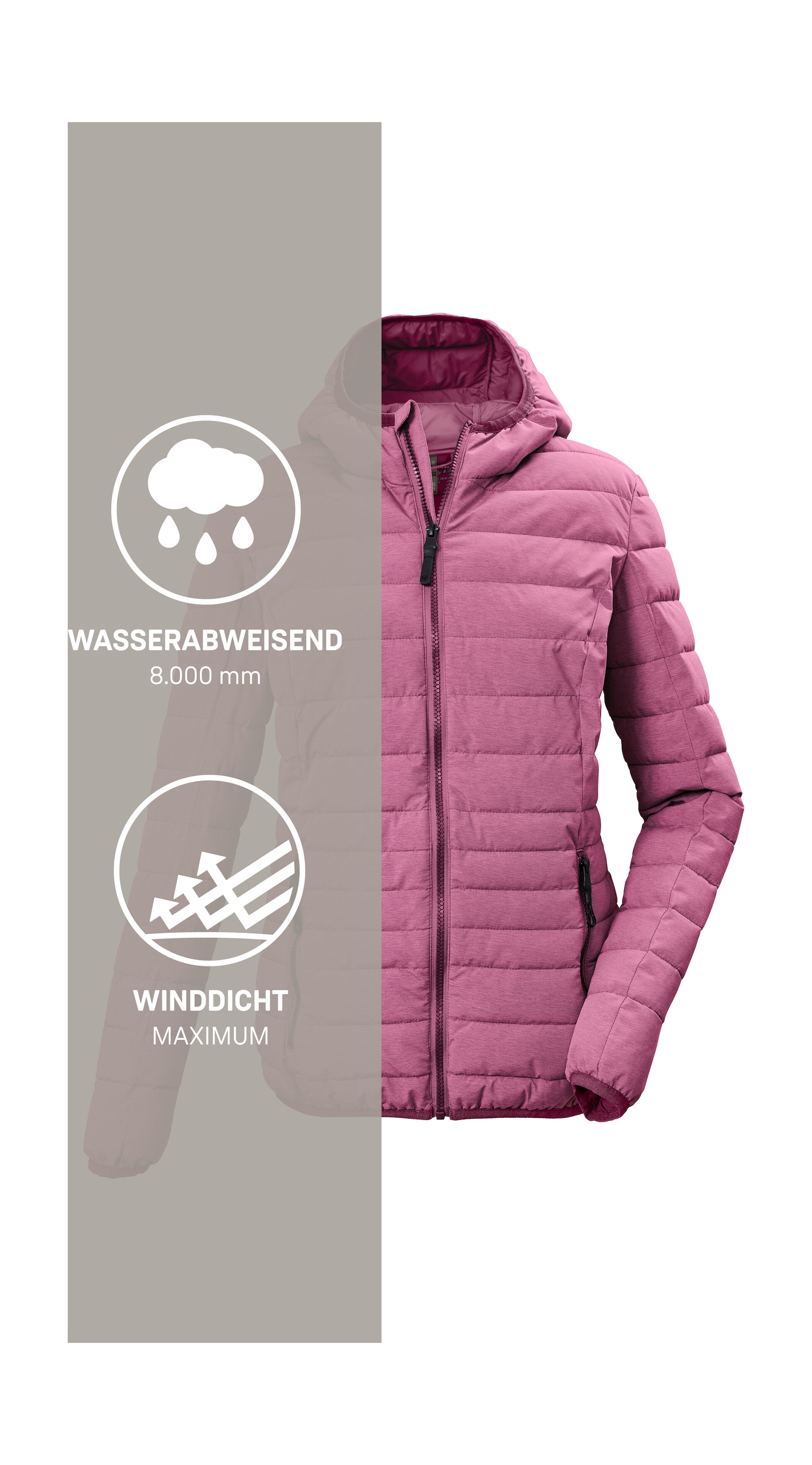 G.I.G.A. DX by killtec Steppjacke »GW 49 WMN QLTD JCKT« Wind- und wasserabweisende Damen Steppjacke mit 8.000 mm Wassersäule