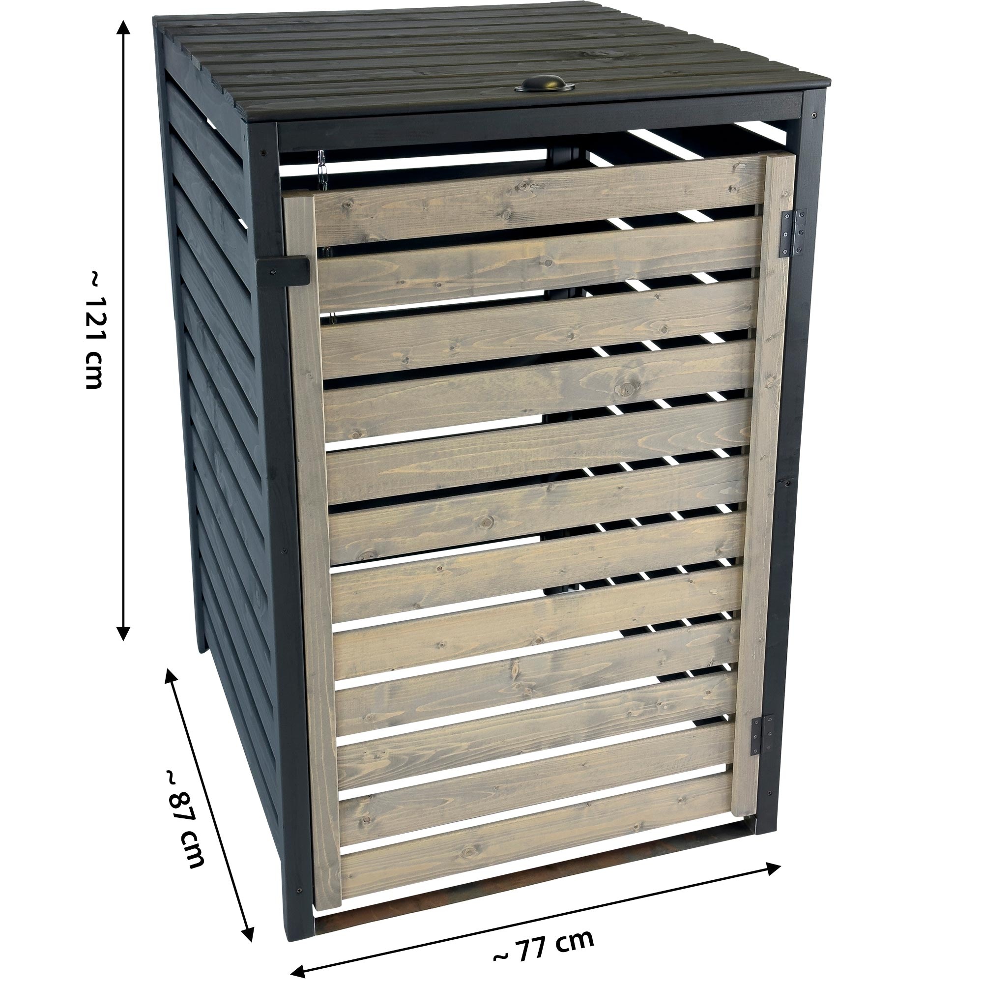 dobar Mülltonnenbox »Mülltonnenverkleidung 240 L, schwarz-anthrazit« aus robustem lasiertem Fichtenholz