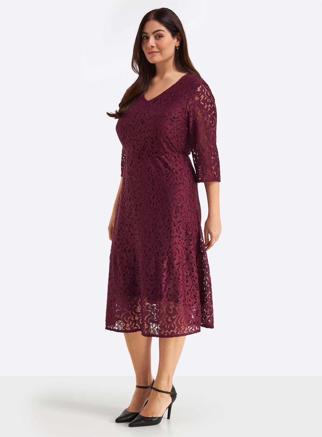 Sheego Spitzenkleid »Webkleid«