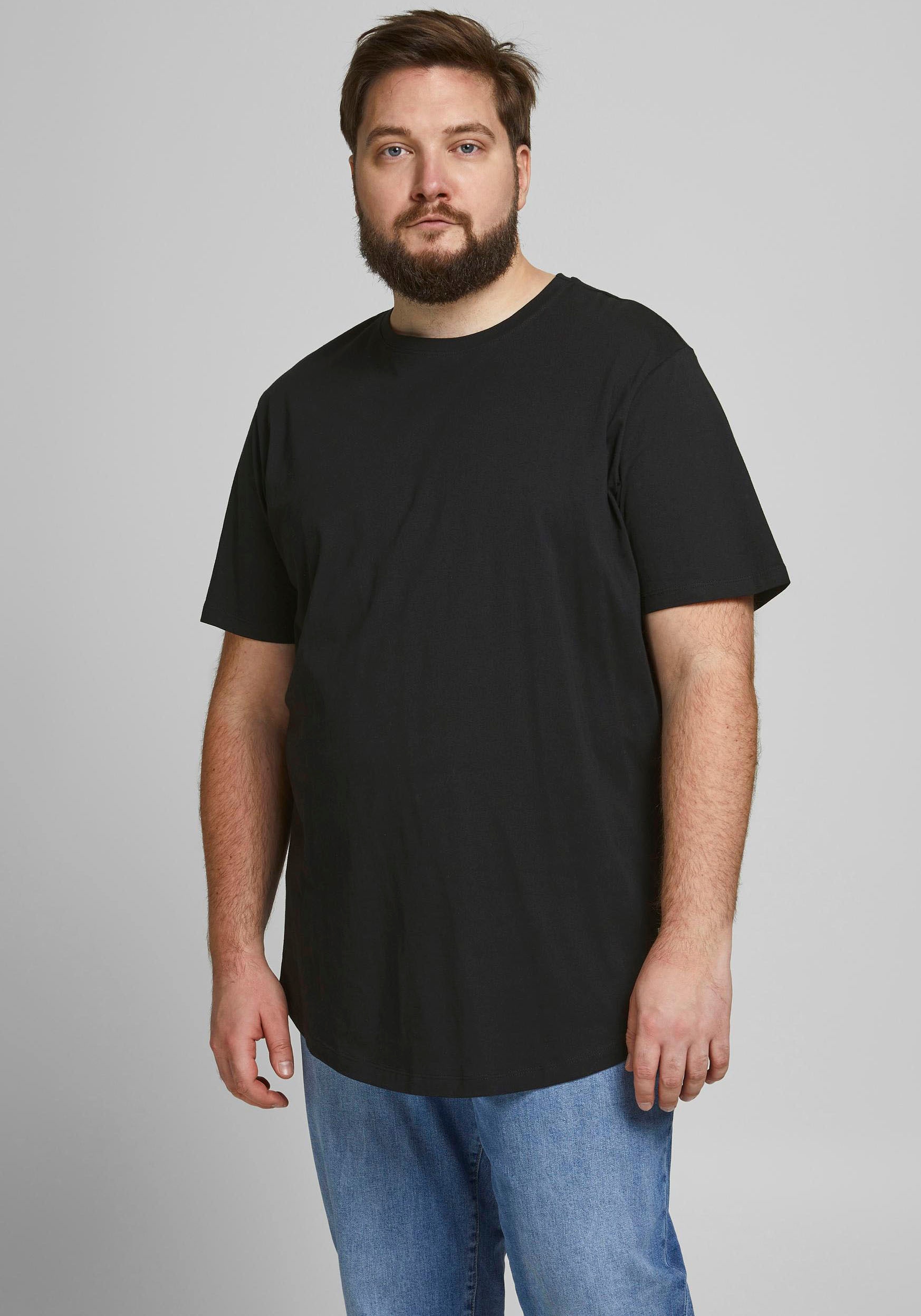 Jack & Jones PlusSize T-Shirt »NOA TEE«, mit abgerundetem Saum, bis Größe 6XL