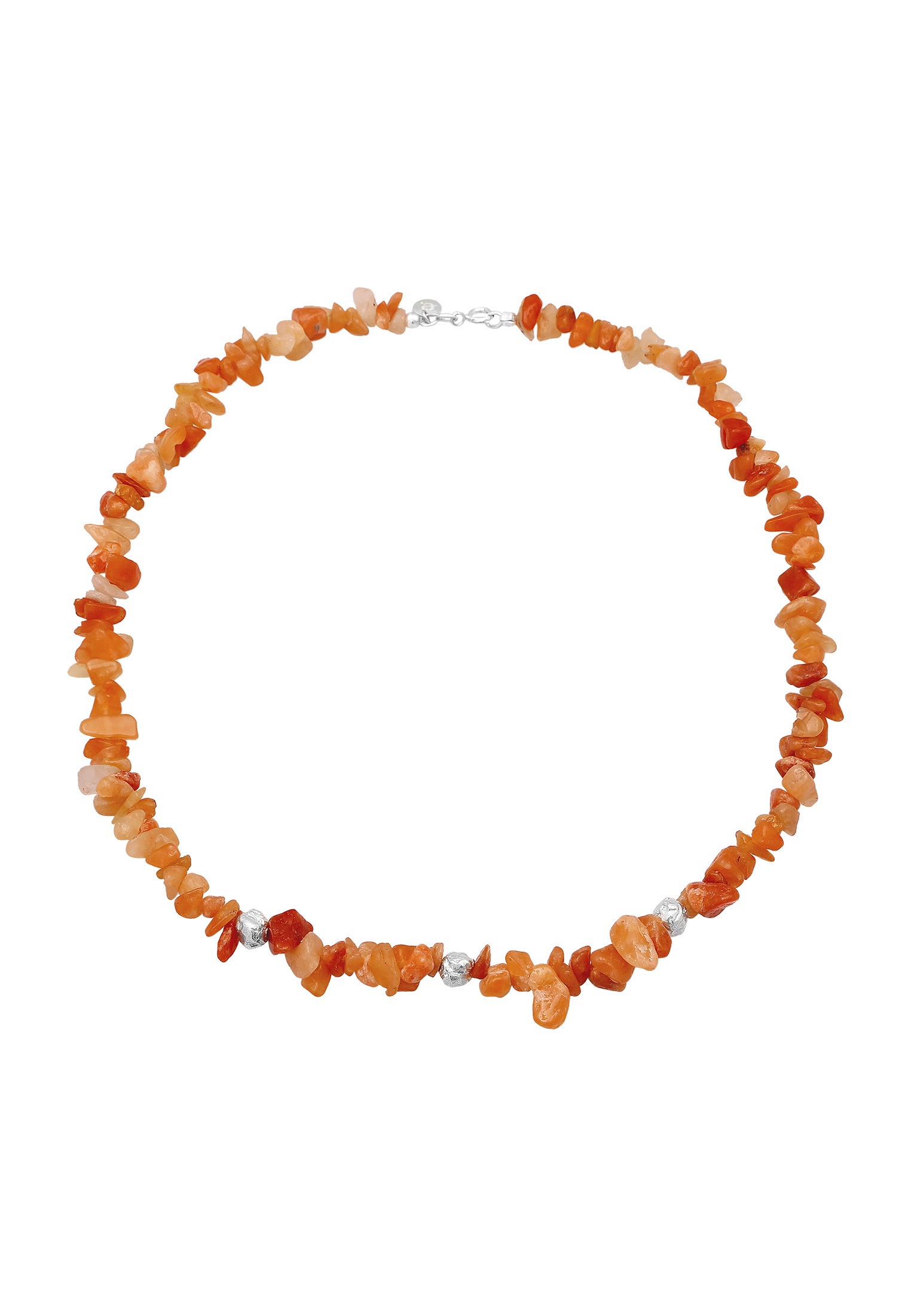 Elli Premium Silberkette »Halskette Aventurin Braun Kiesel Steine Bead 925 Silber«