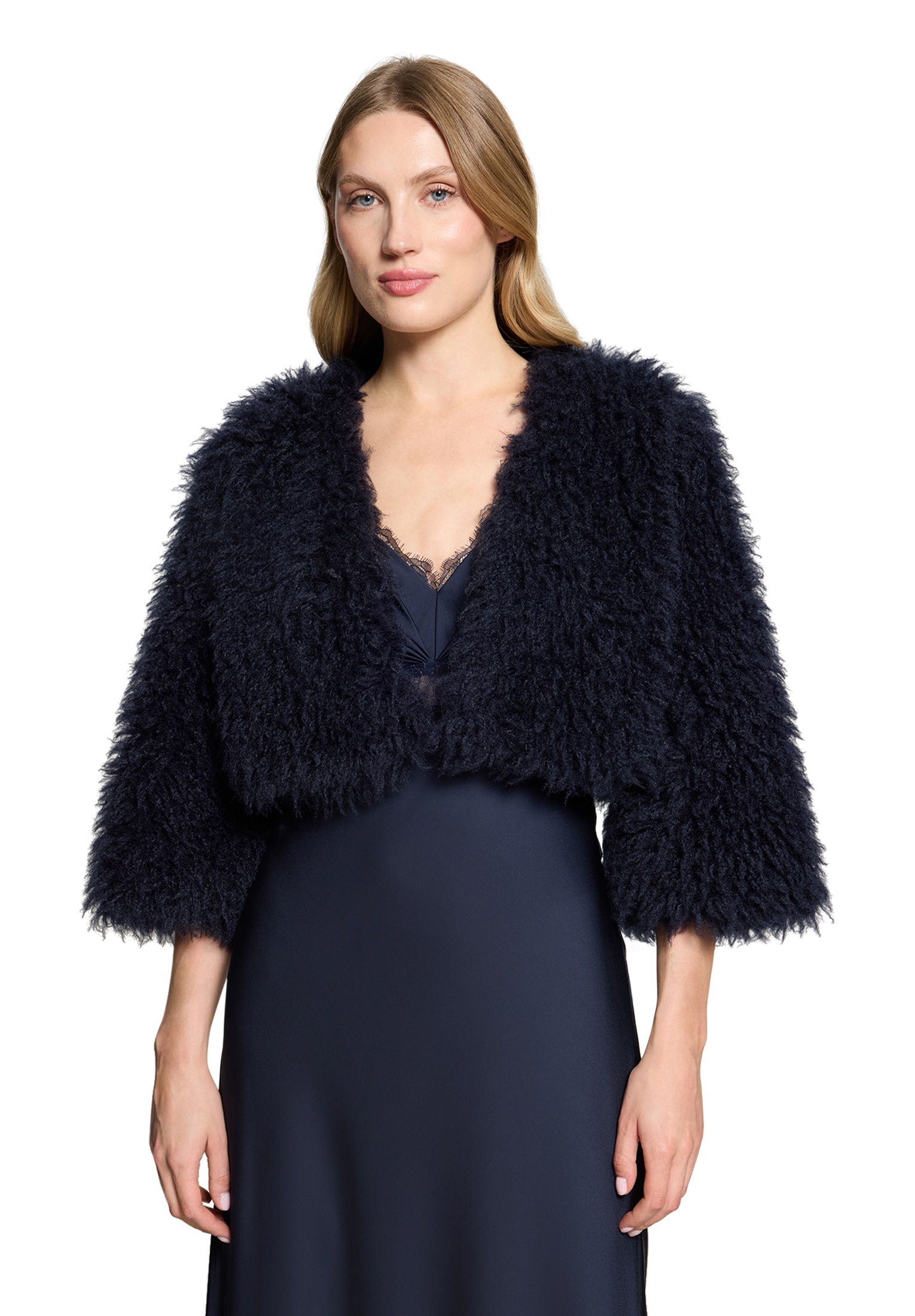 Vera Mont Fellimitatjacke »Kunstfell-Jacke mit Rundhalsausschnitt«