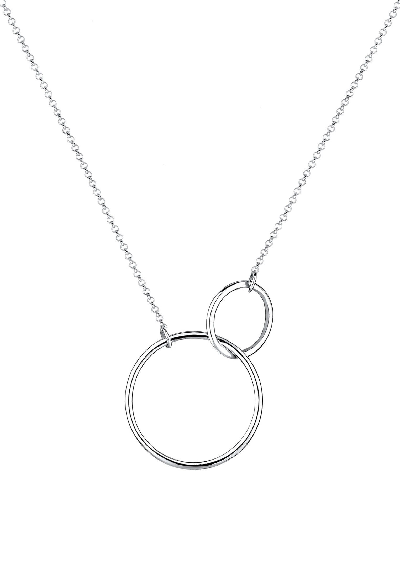 Elli Kette mit Anhänger »Halskette Kreis Rund Ring Schlicht 925 Silber«