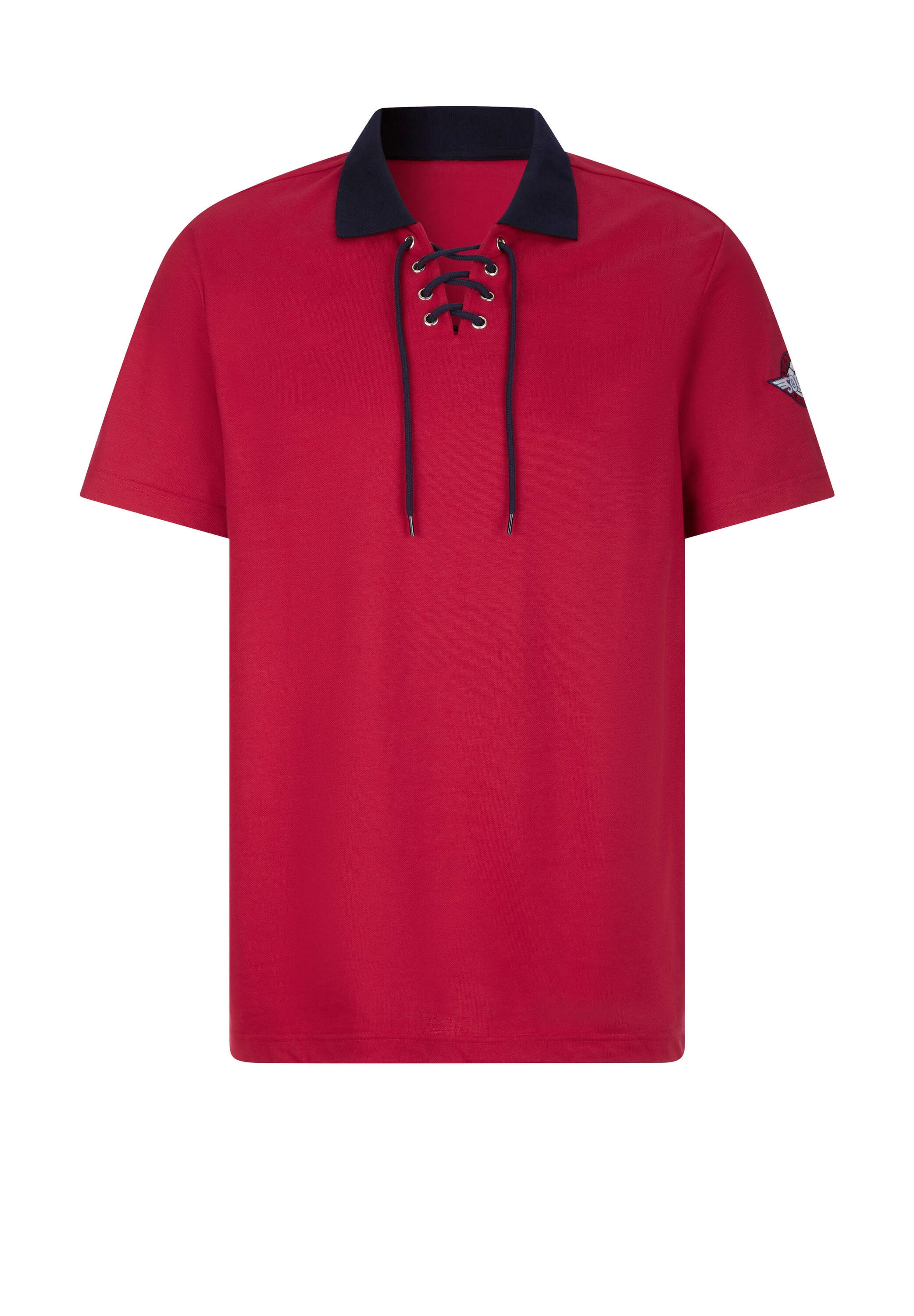 Sieh an! Poloshirt »Kurzarm-Poloshirt Poloshirt mit Schnürung am Ausschnitt«