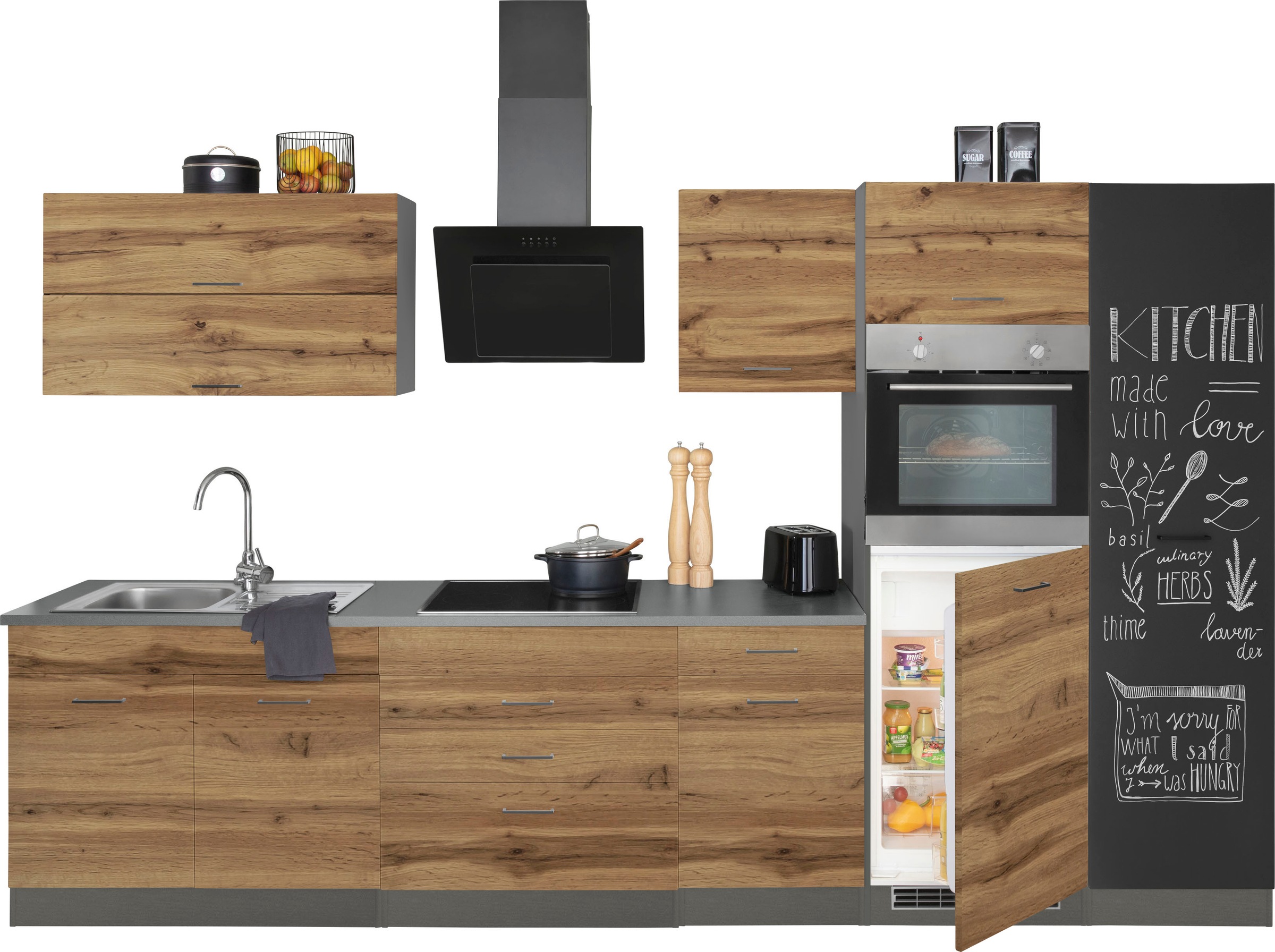 KOCHSTATION Küchenzeile »KS-Trier« ohne E-Geräte, Breite 340 cm