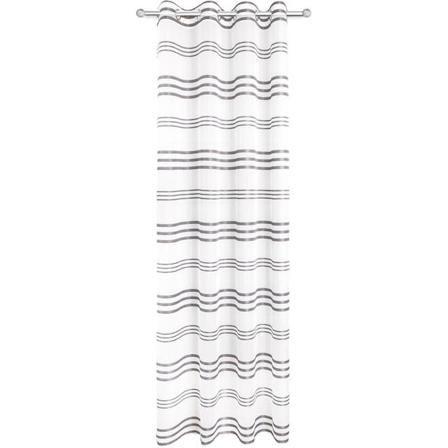 decolife Gardine »Nalu«, (1 St.), Ösenschal weiß mit grauen Streifen online  kaufen