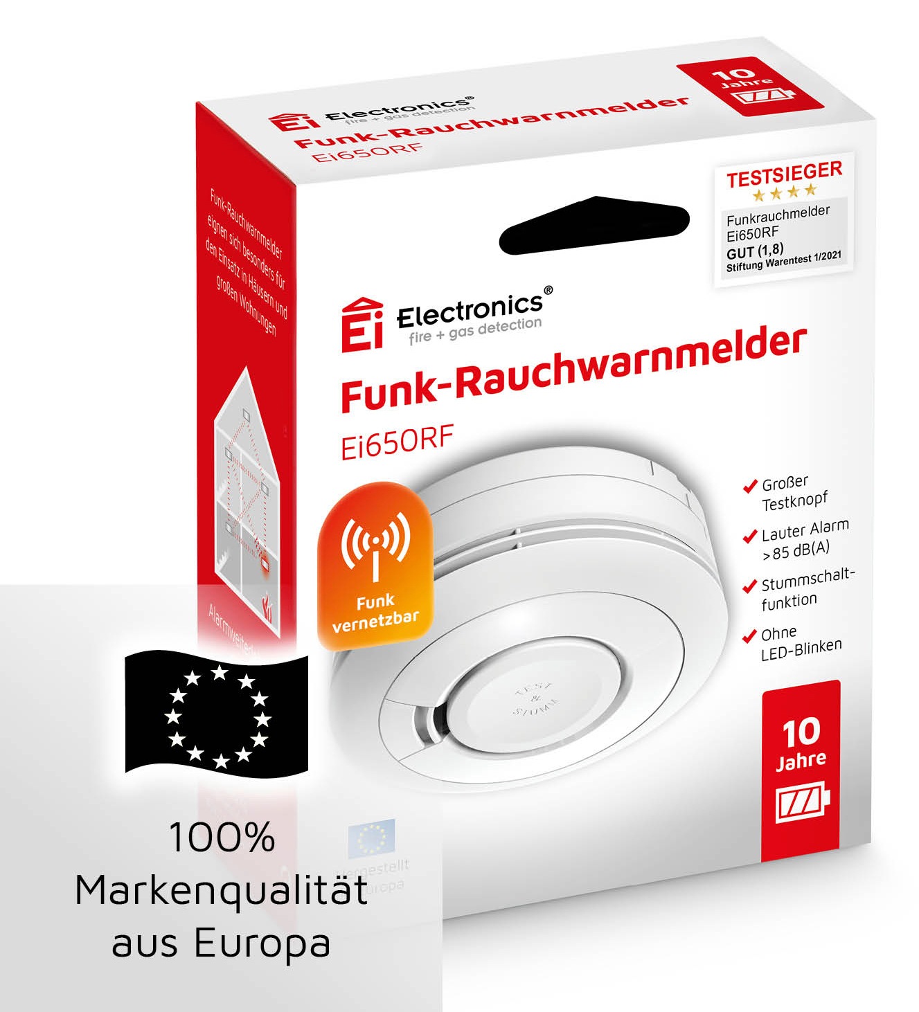 Ei Electronics Rauchmelder »Ei650RF Funk«, mit 10-Jahres-Batterie, funkvernetzbar