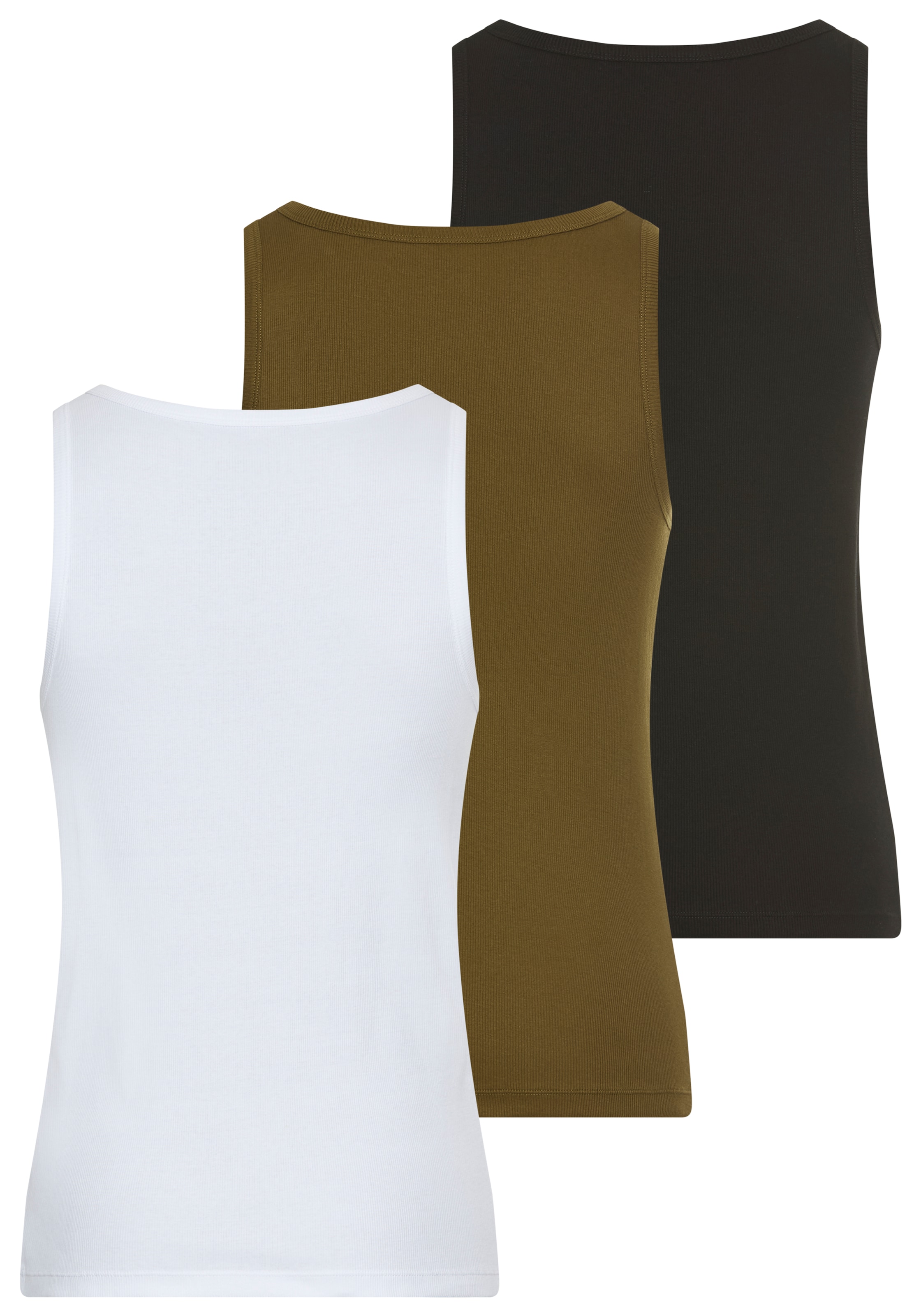 HUGO Underwear Ripptanktop, (Packung, 3 tlg., 3er), Basic, Rundhals