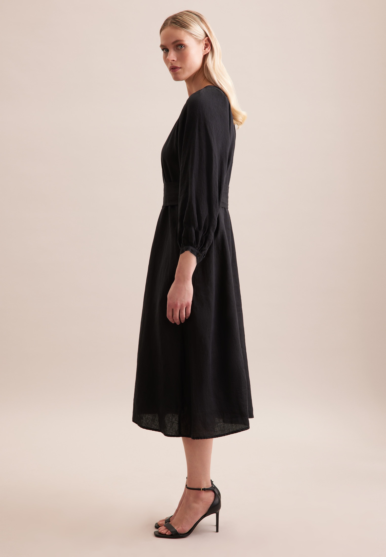 seidensticker Sommerkleid »Schwarze Rose«, 3/4-Arm Rundhals Uni