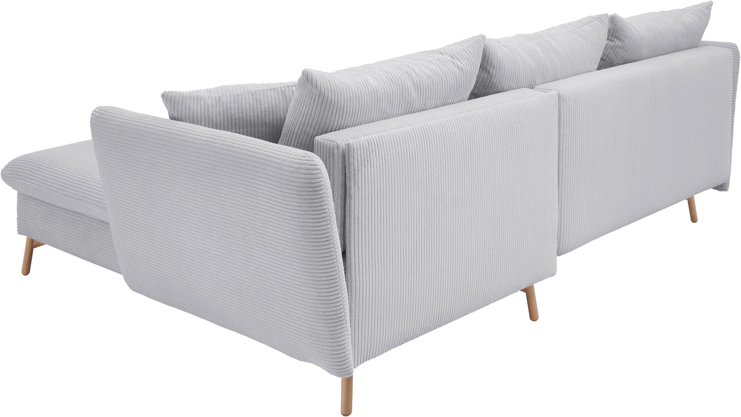 andas Ecksofa »MERLE, 258 cm, L-Form, traumhafter Cord,«, mit Bettfunktion und Bettkasten, Liegefläche 224 x 139