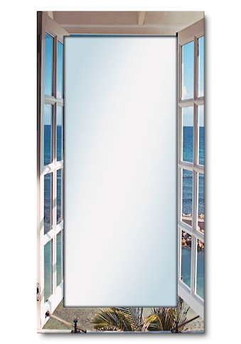 Dekospiegel »Fenster zum Paradies«, gerahmter Ganzkörperspiegel, Wandspiegel, mit...