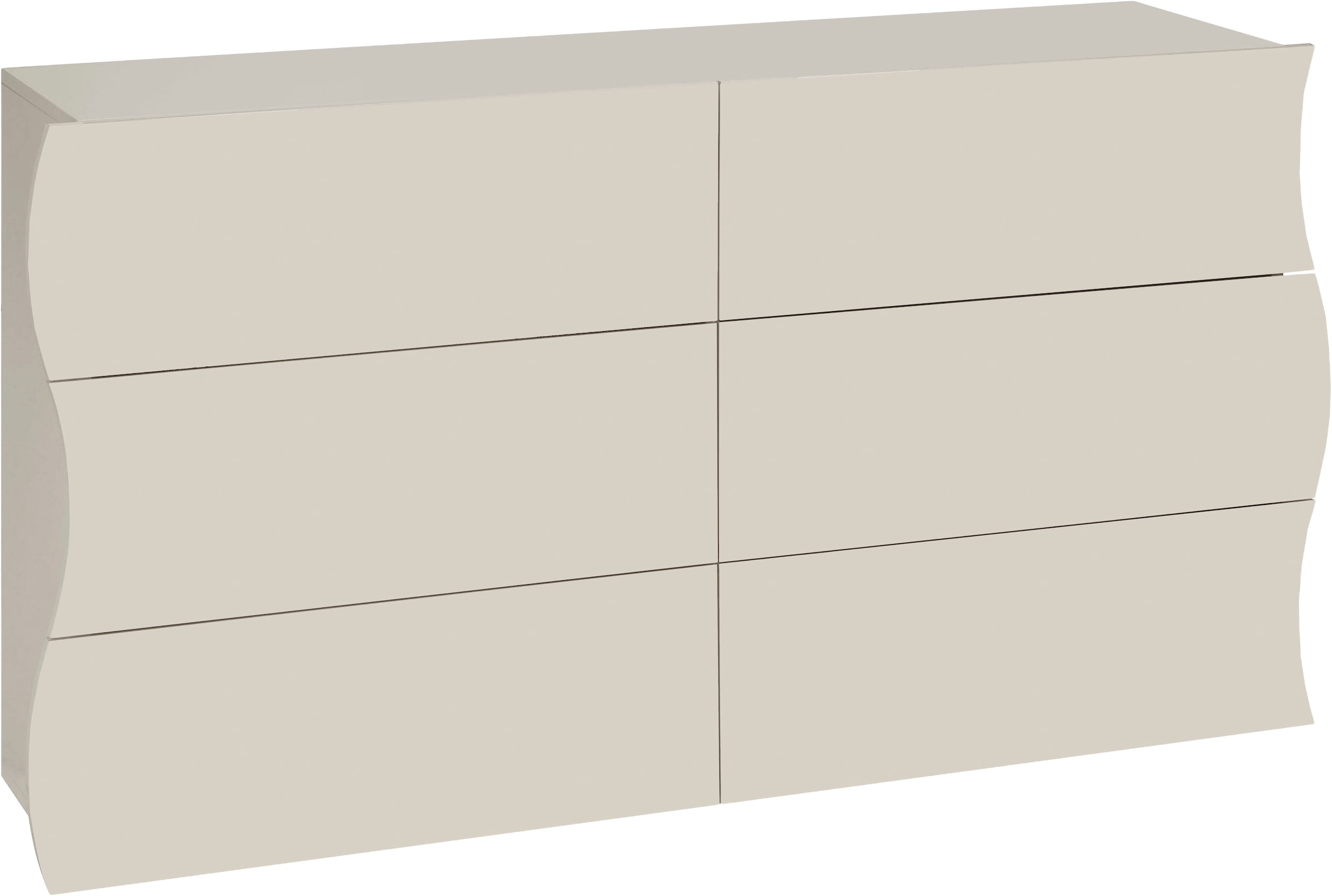 Home affaire Kommode »Onda« Onda, 154 cm breit, Kaschmir, mit 6 Schubladen, Made in Italy