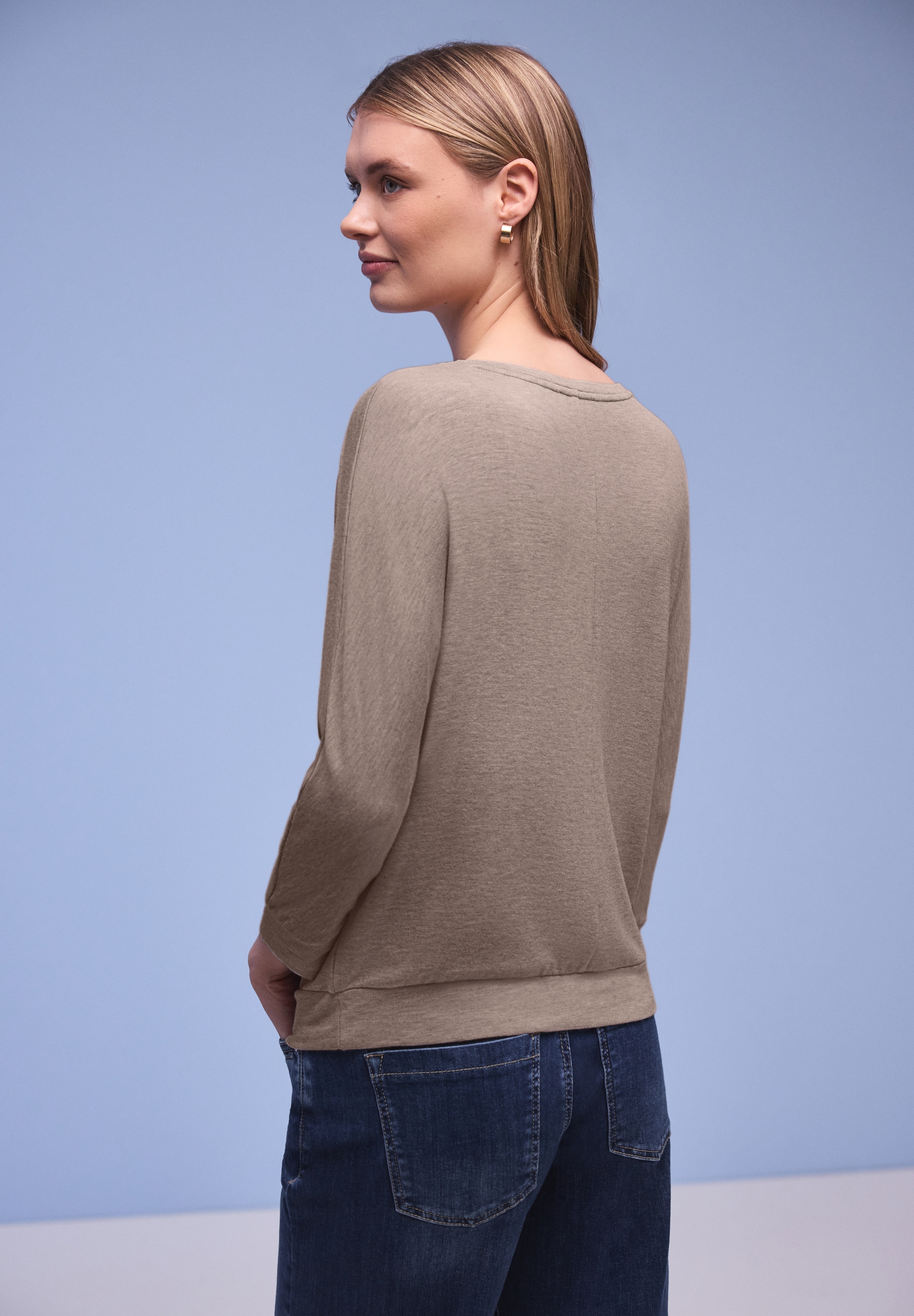 STREET ONE 3/4-Arm-Shirt im Melange-Look