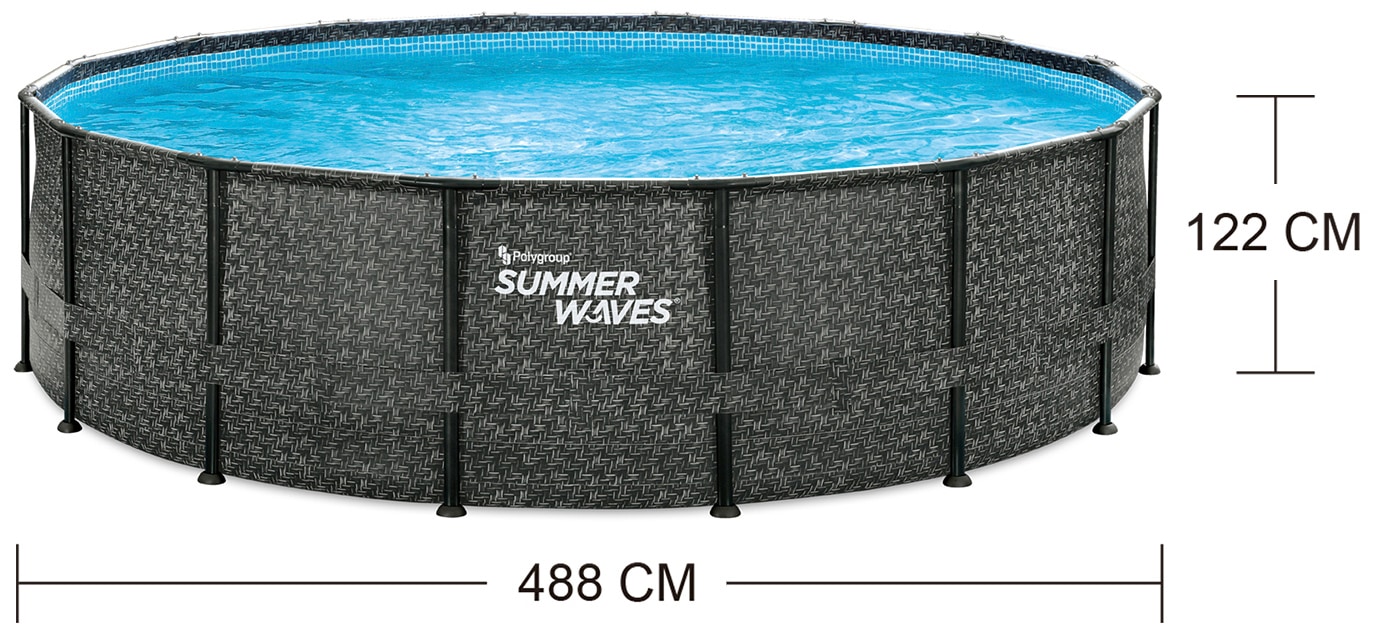 SummerWaves Framepool »Elite«, (Set, 7 tlg.), ØxH: 488x122 cm