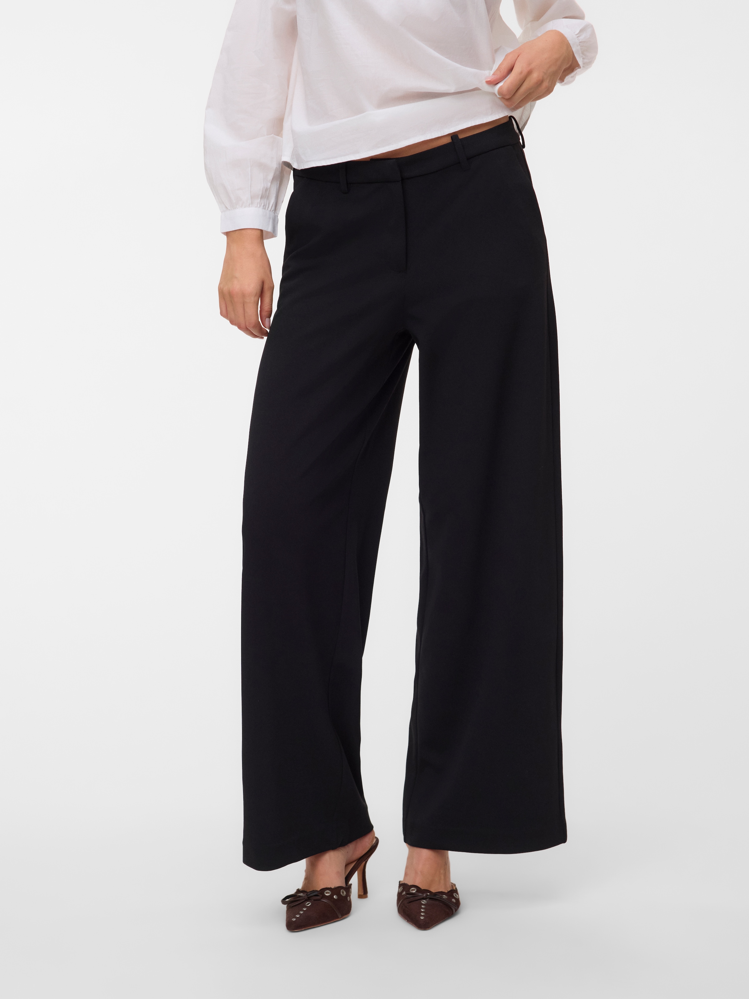 Vero Moda Anzughose »VMZAMIRA MW WIDE PANT NOOS«  Materialmix, wide fit, regular waist